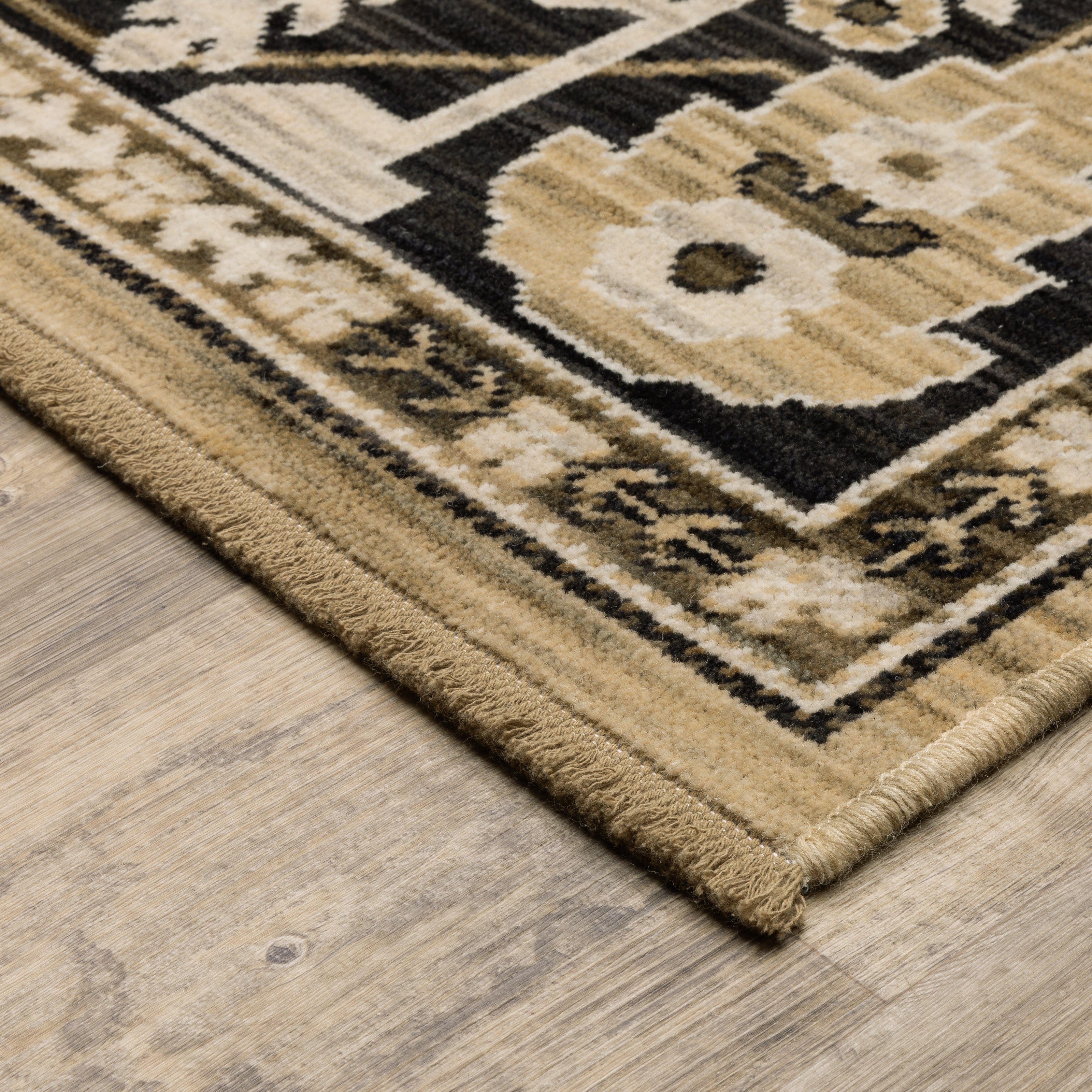Oriental Weavers Acacia ACA12 Tan/Black Area Rug