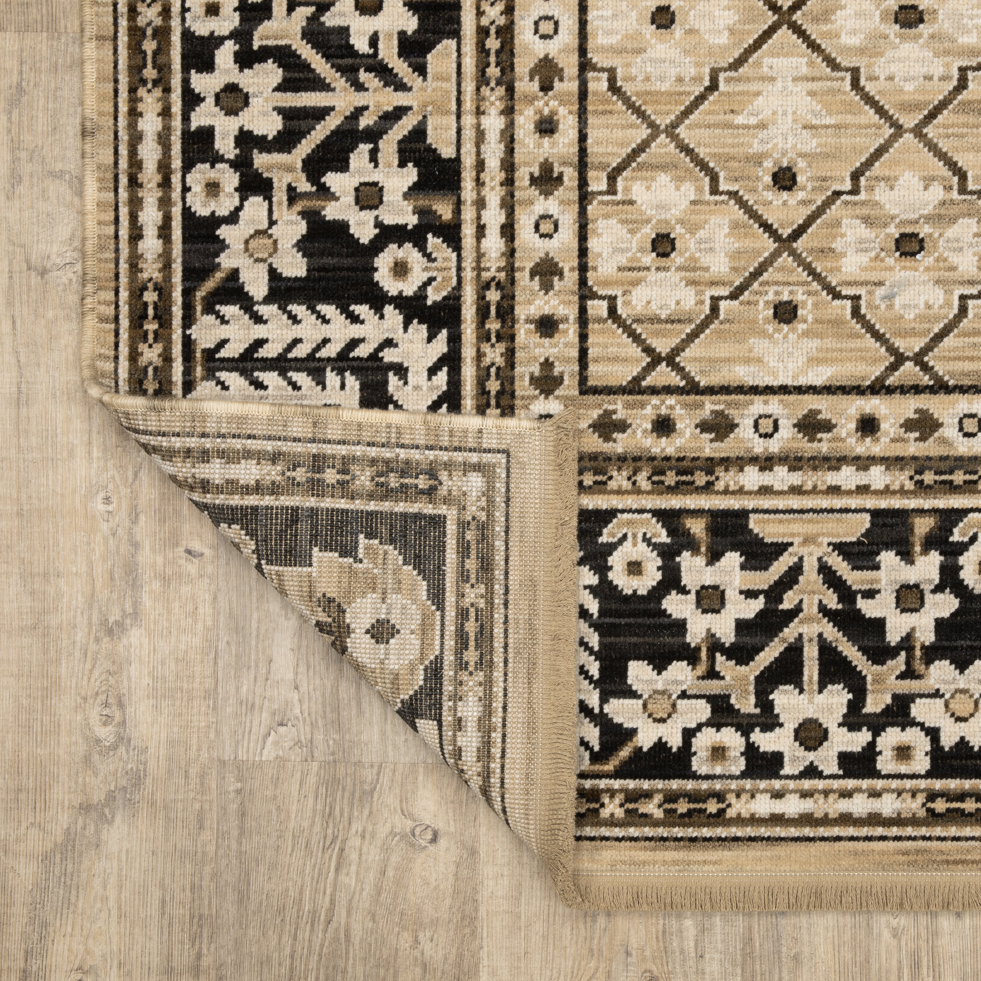 Oriental Weavers Acacia ACA12 Tan/Black Area Rug
