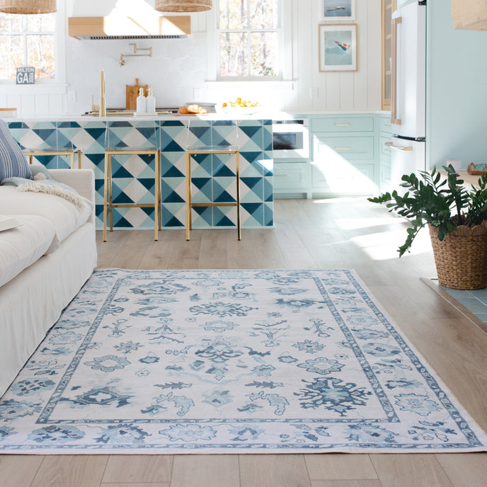 Oriental Weavers Addison ADD02 Ivory/Blue Area Rug