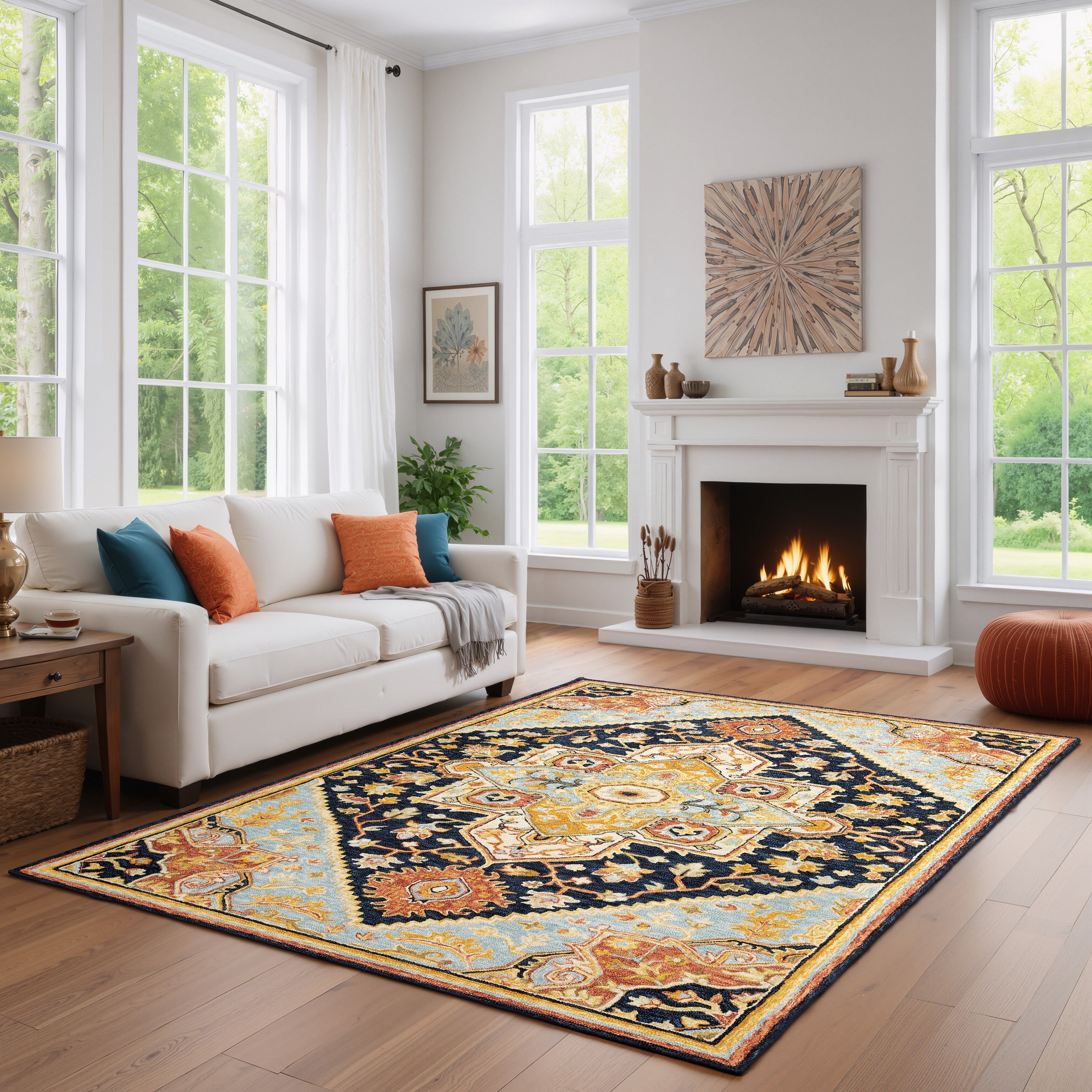 Oriental Weavers Alfresco 28408 Navy/Rust Area Rug