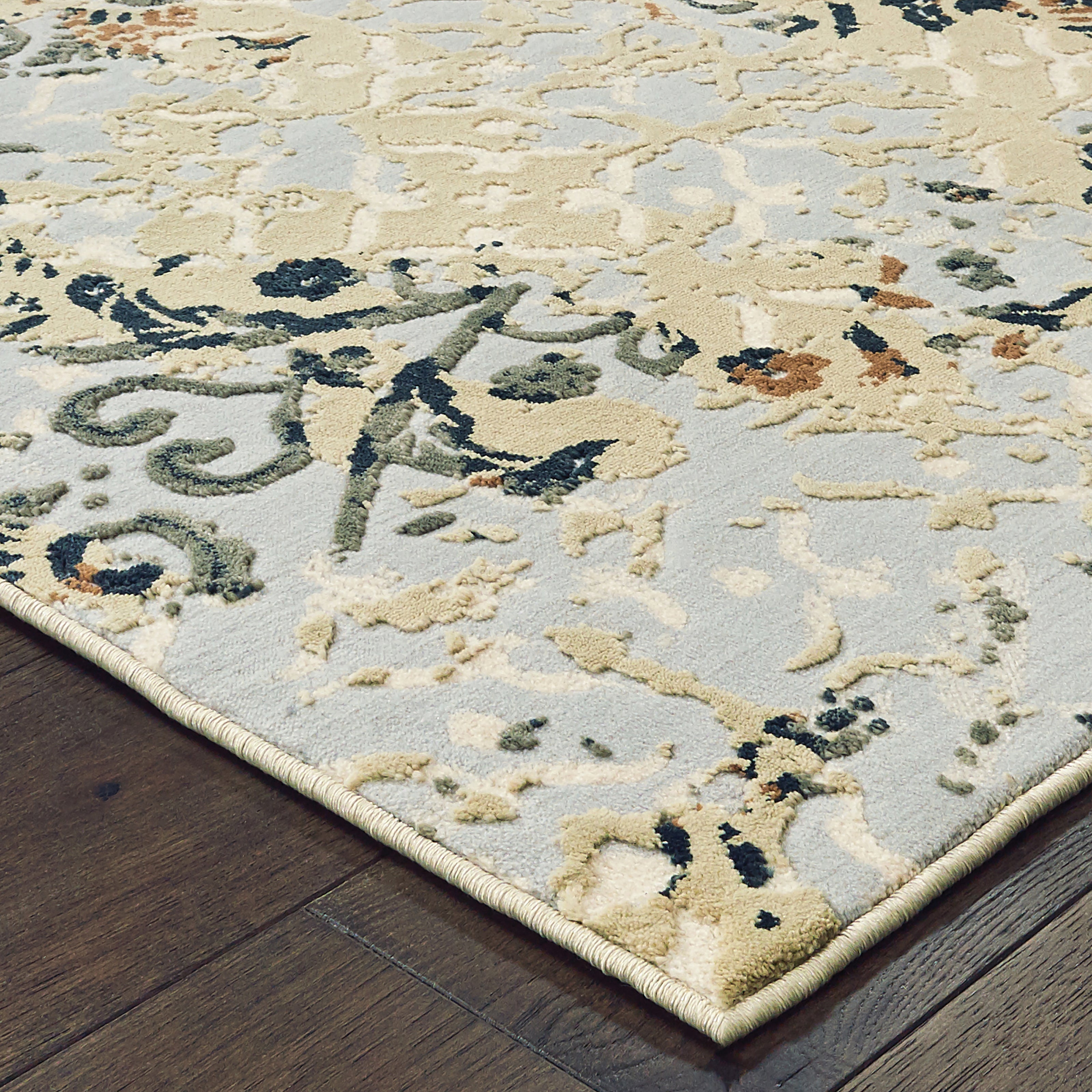 Oriental Weavers Bowen 108W Grey/Gold Area Rug