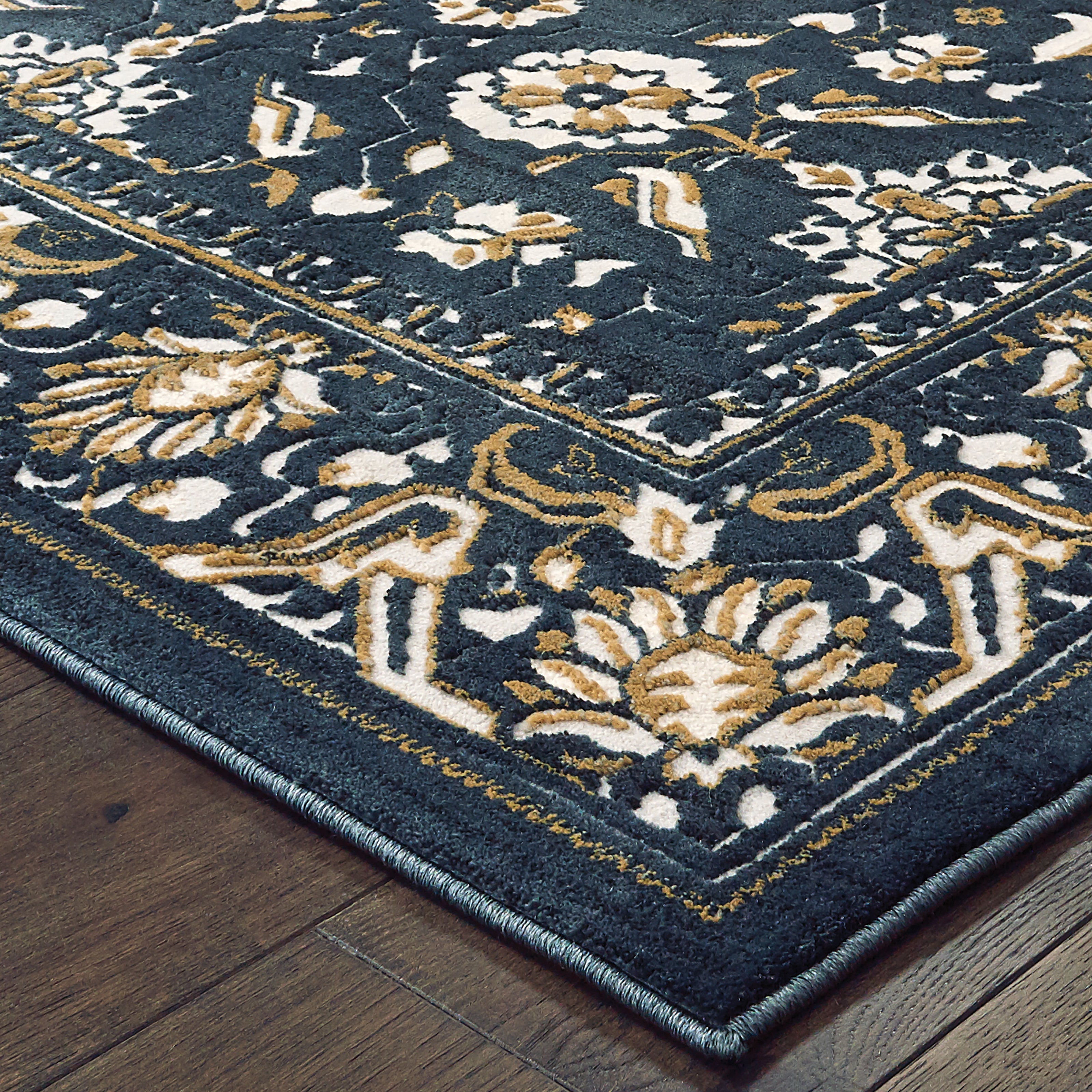 Oriental Weavers Bowen 534L Navy/Gold Area Rug
