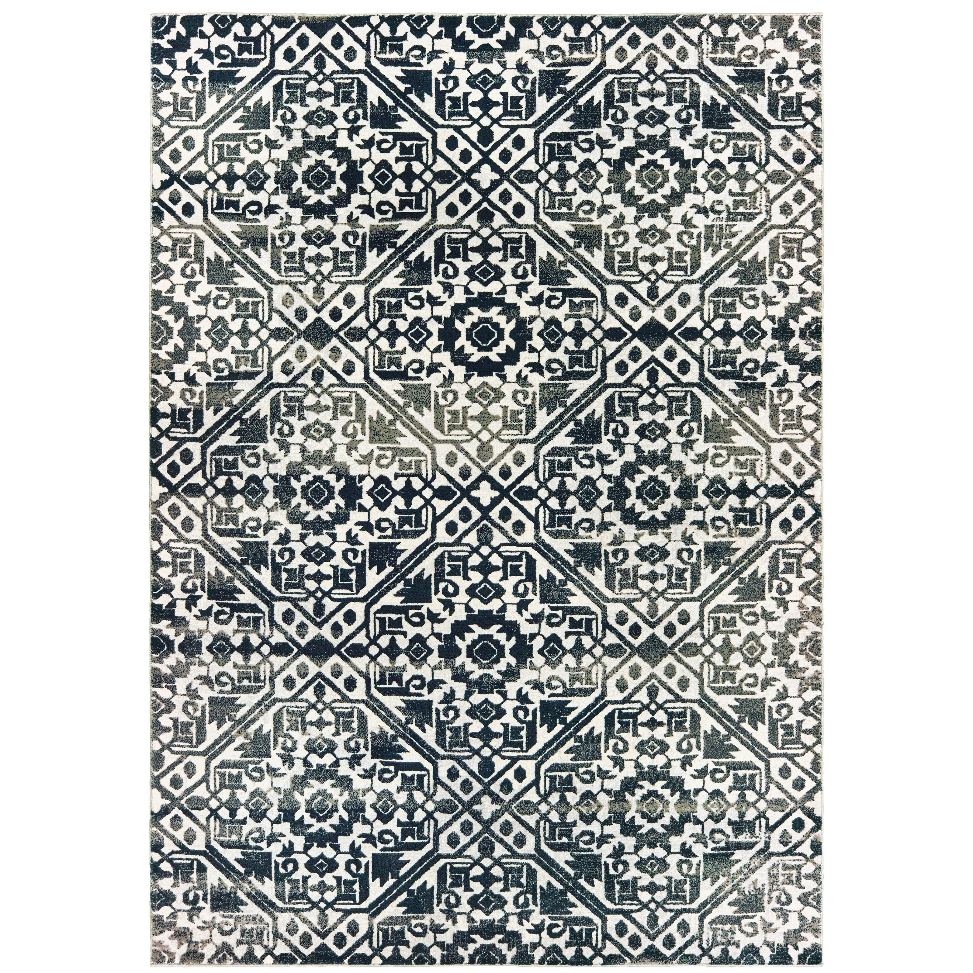 Oriental Weavers Bowen 5506E Navy/Ivory Area Rug