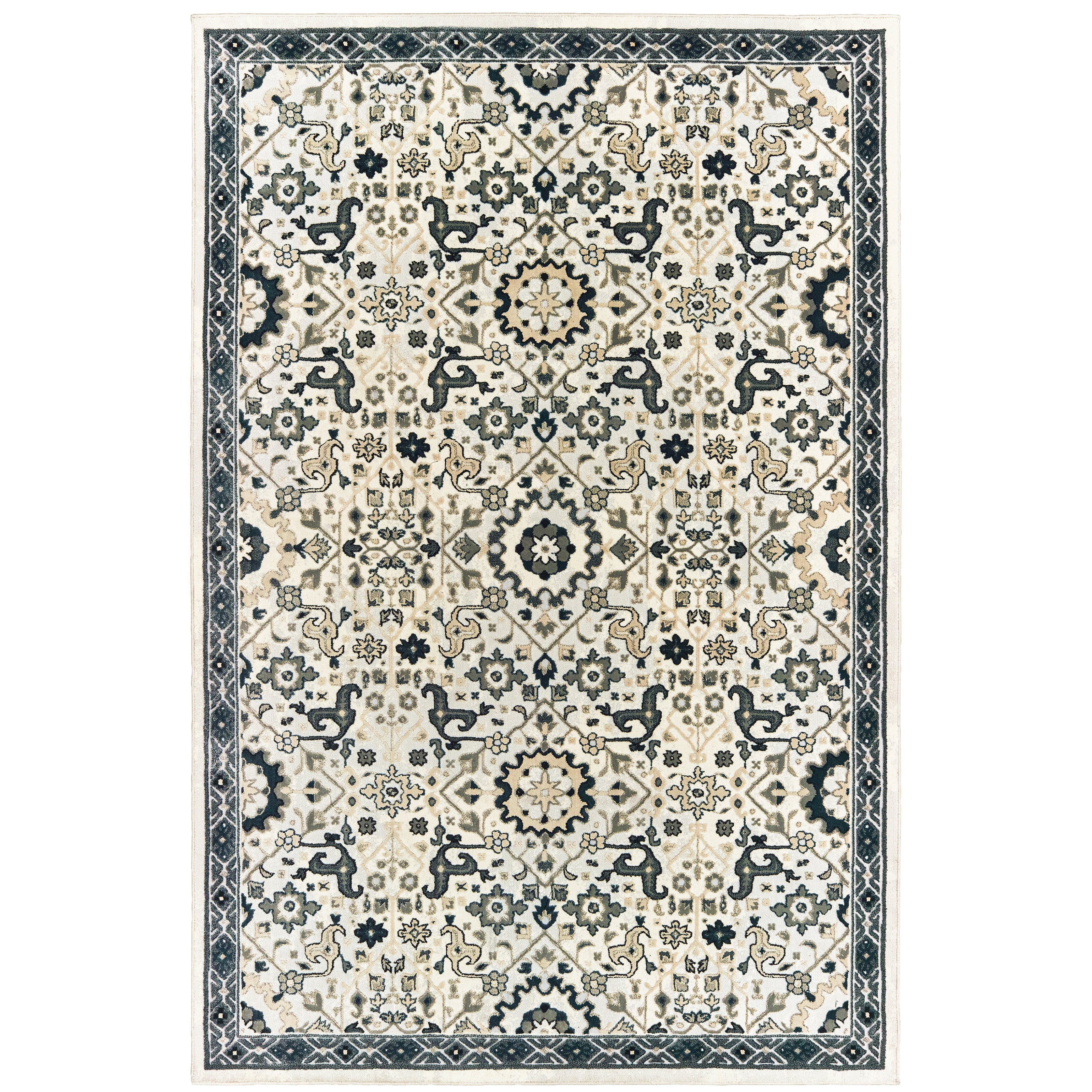 Oriental Weavers Bowen 73J Ivory/Navy Area Rug