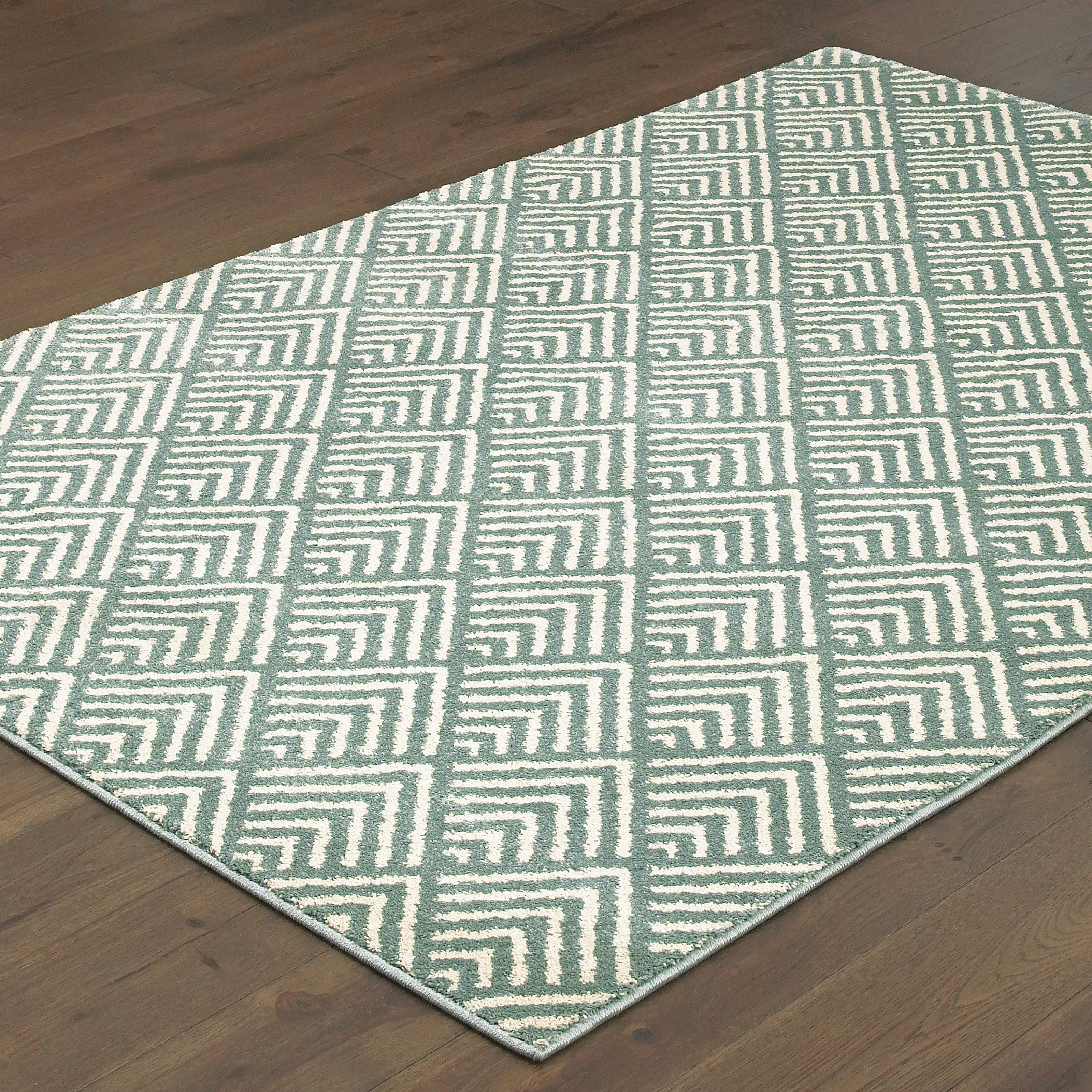 Oriental Weavers Carson 9667C Blue/Ivory Area Rug