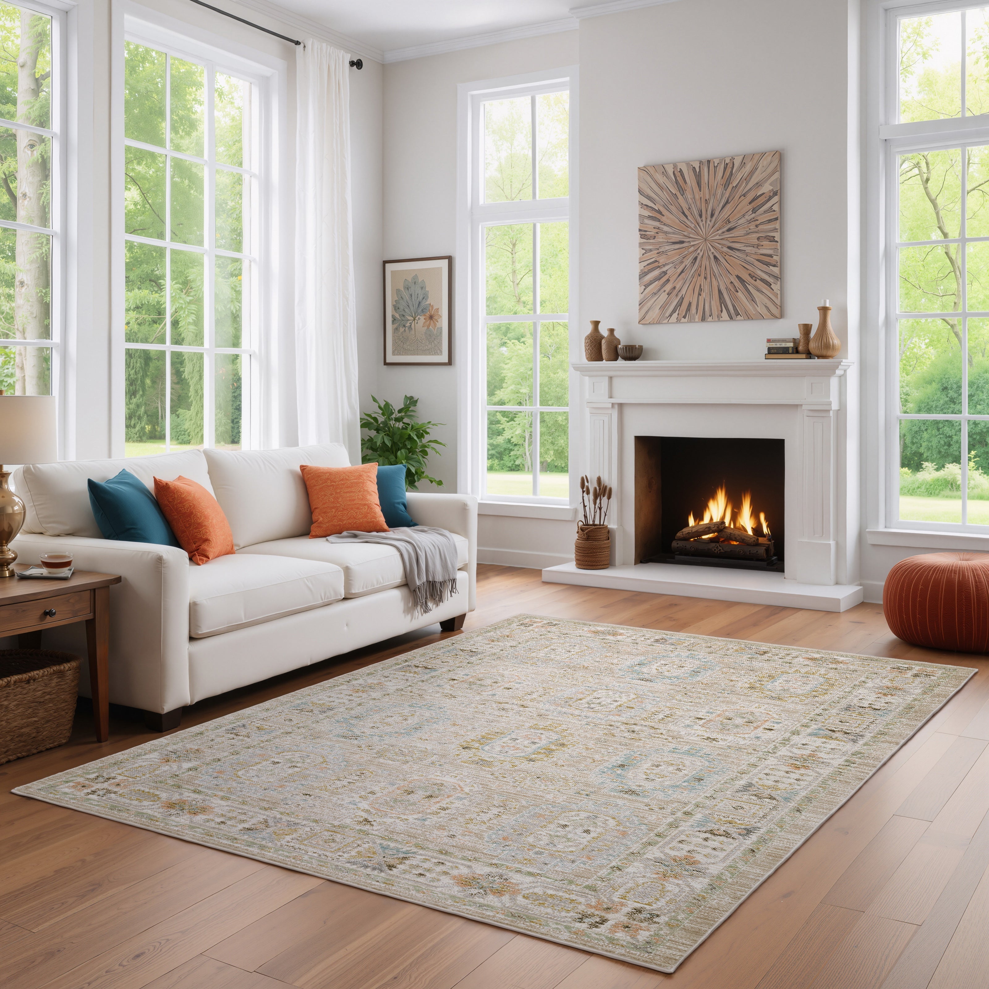 Oriental Weavers Cavett CAV04 Beige/Blue Area Rug
