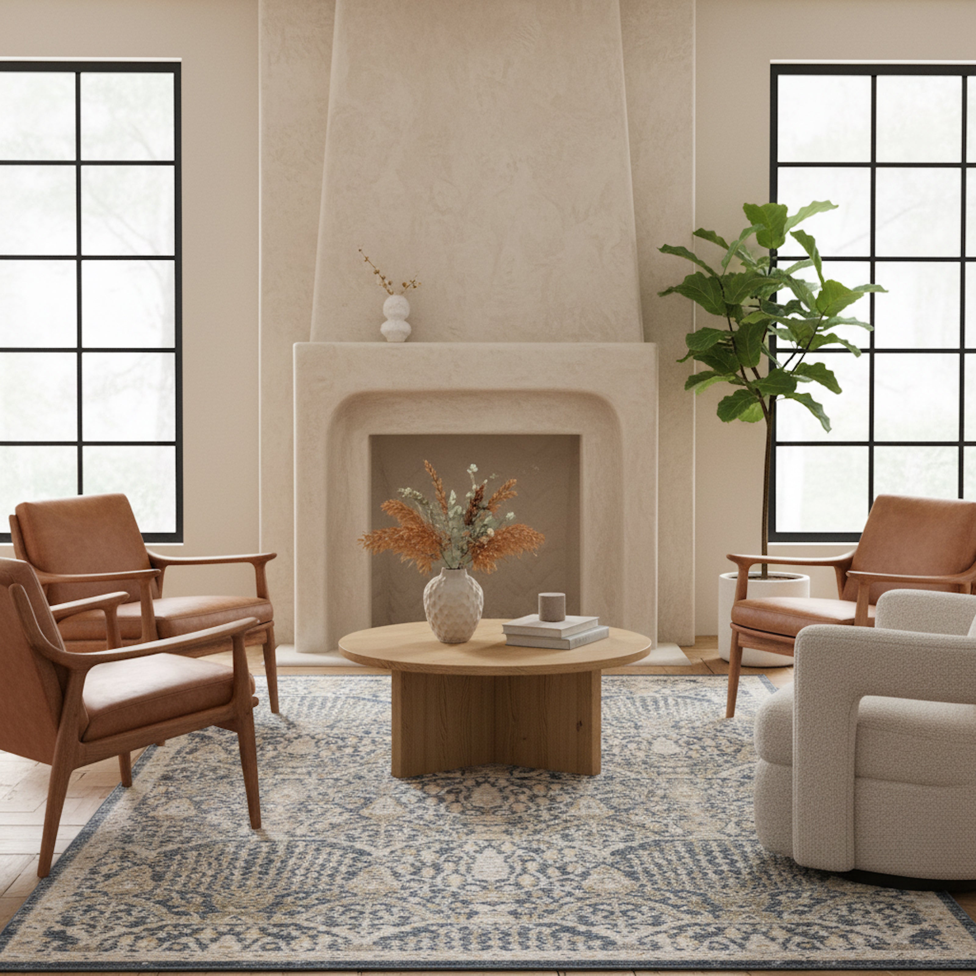 Oriental Weavers Cavett CAV06 Blue/Gold Area Rug