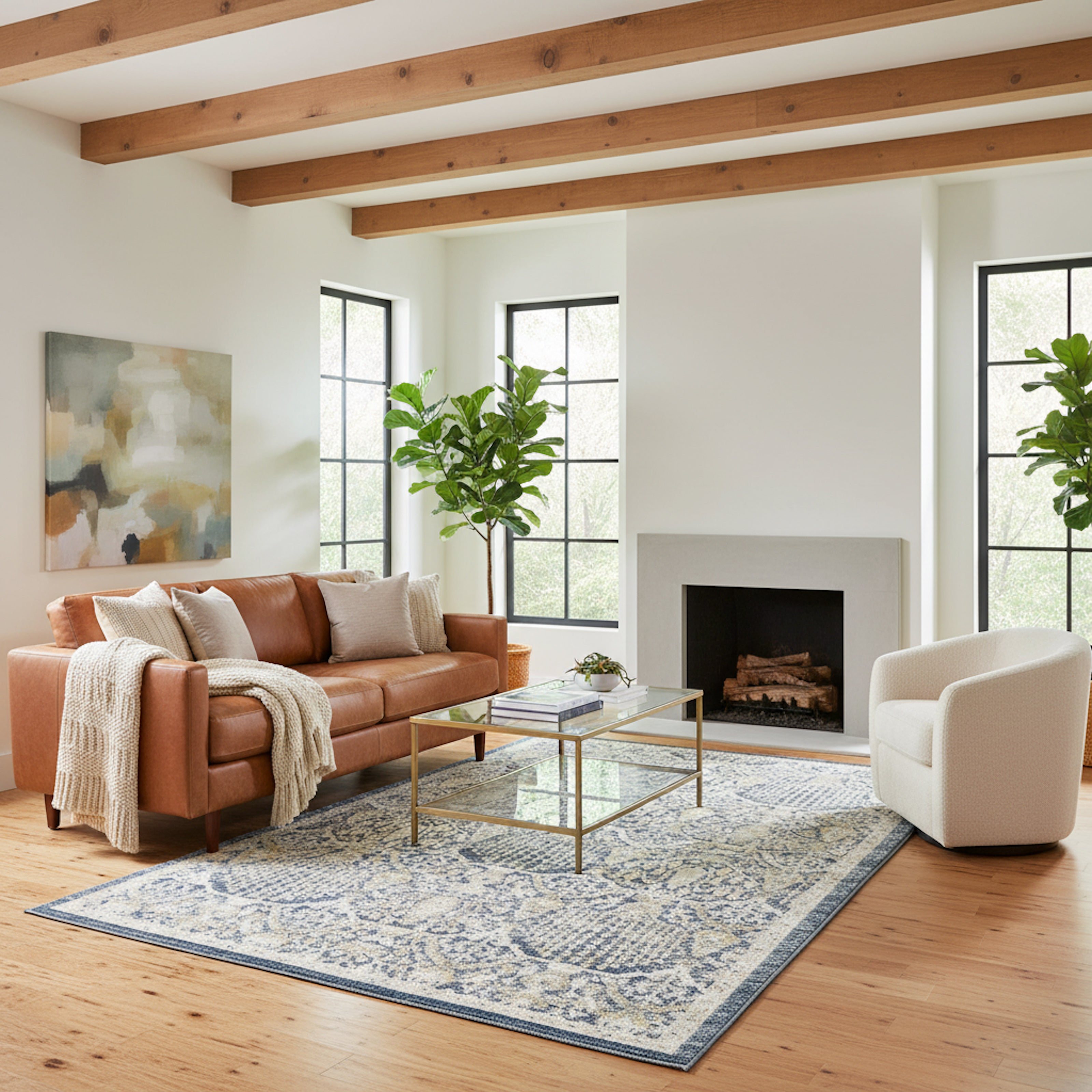 Oriental Weavers Cavett CAV06 Blue/Gold Area Rug