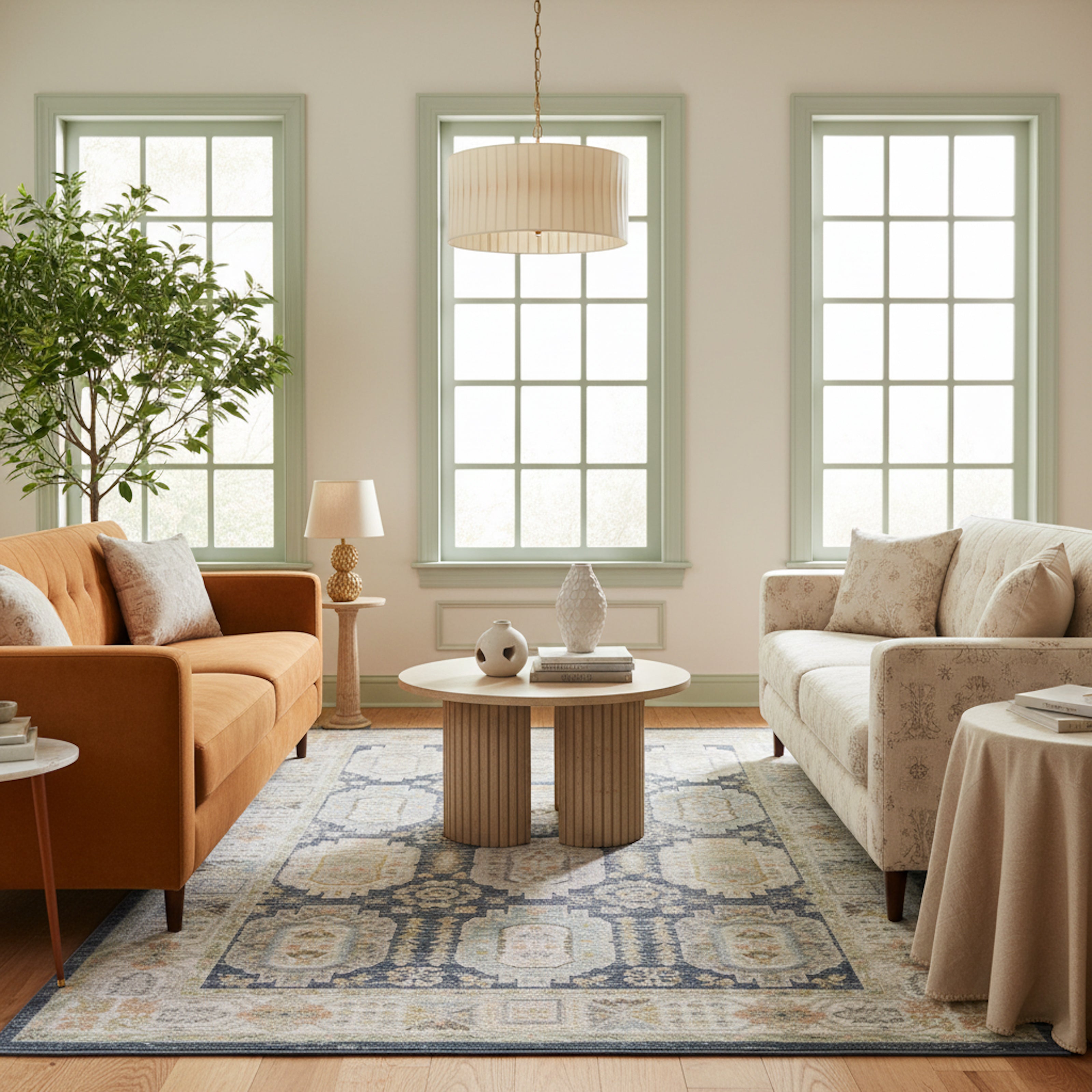 Oriental Weavers Cavett CAV07 Blue/Gold Area Rug