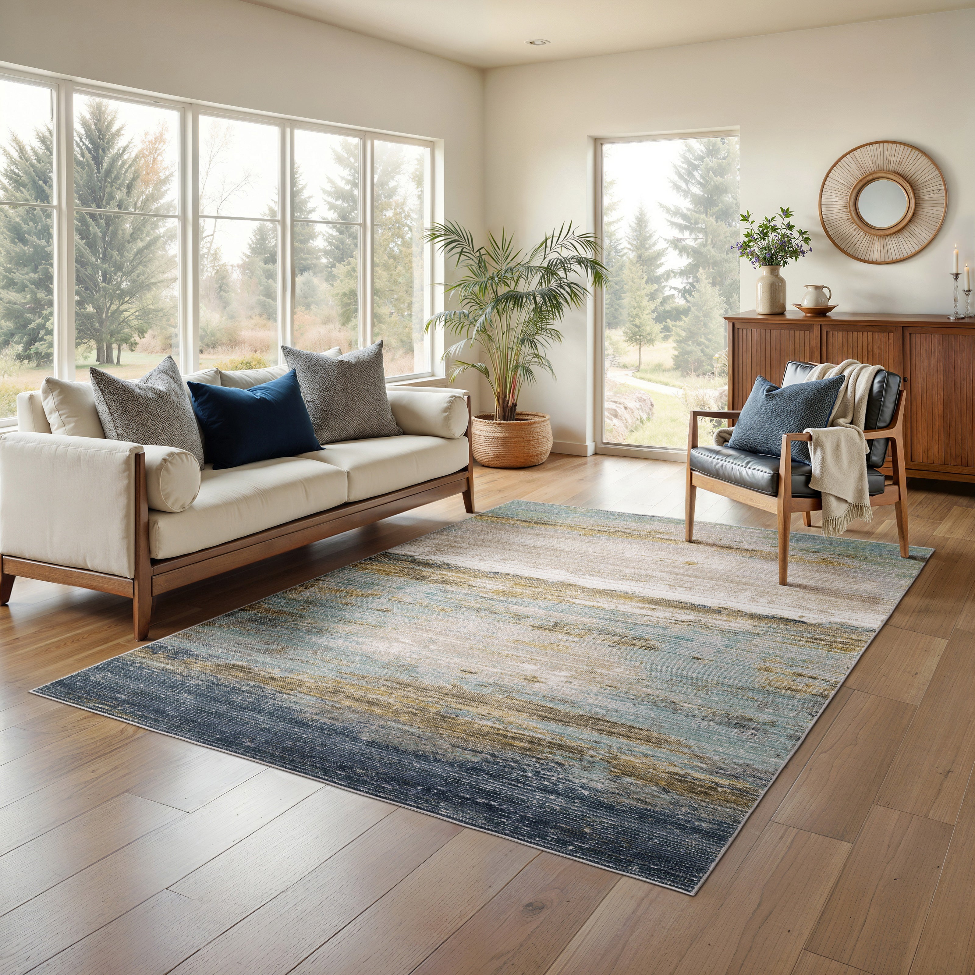 Oriental Weavers Cavett CAV09 Blue/Beige Area Rug