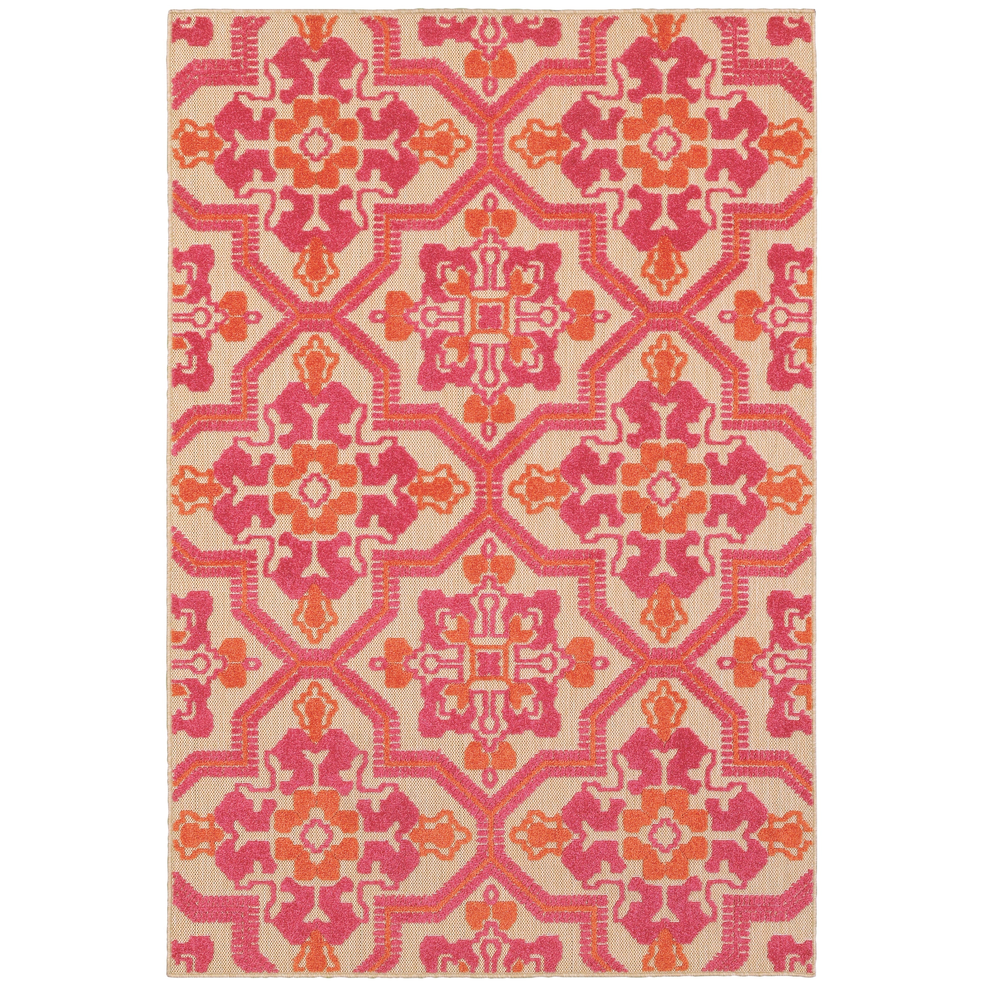 Oriental Weavers Cayman 2541V Sand/Pink Area Rug