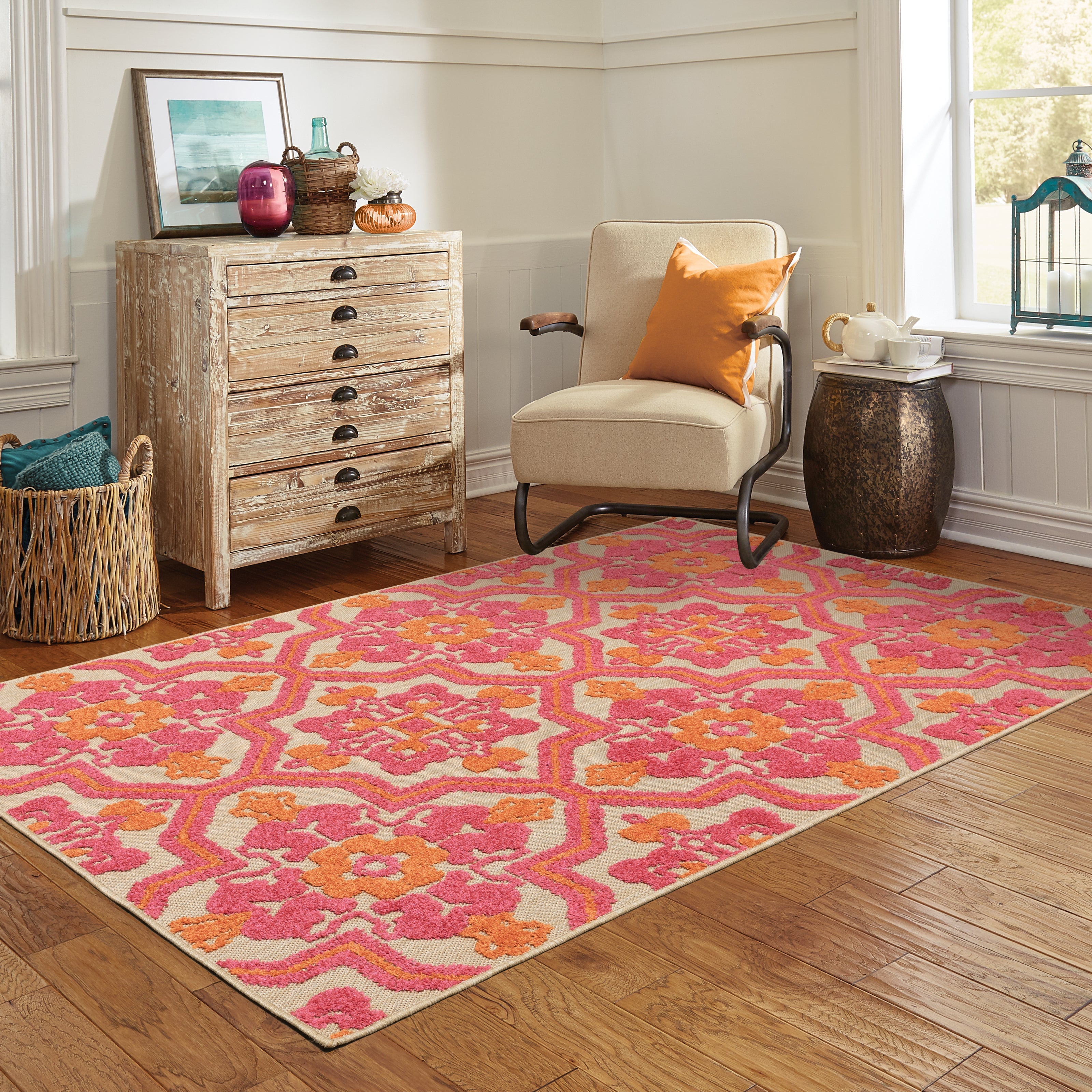 Oriental Weavers Cayman 2541V Sand/Pink Area Rug