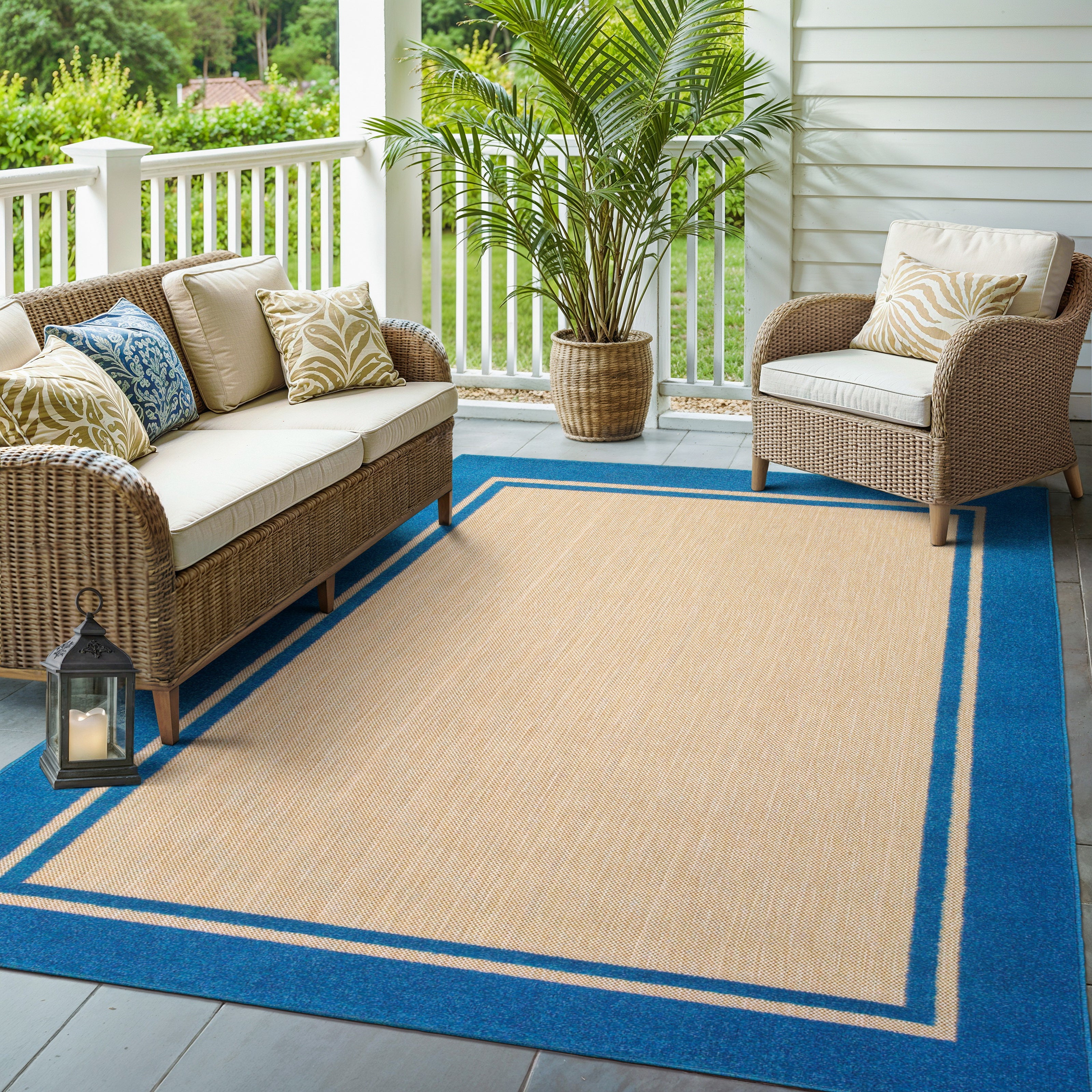 Oriental Weavers Cayman 5594B Sand/Blue Area Rug