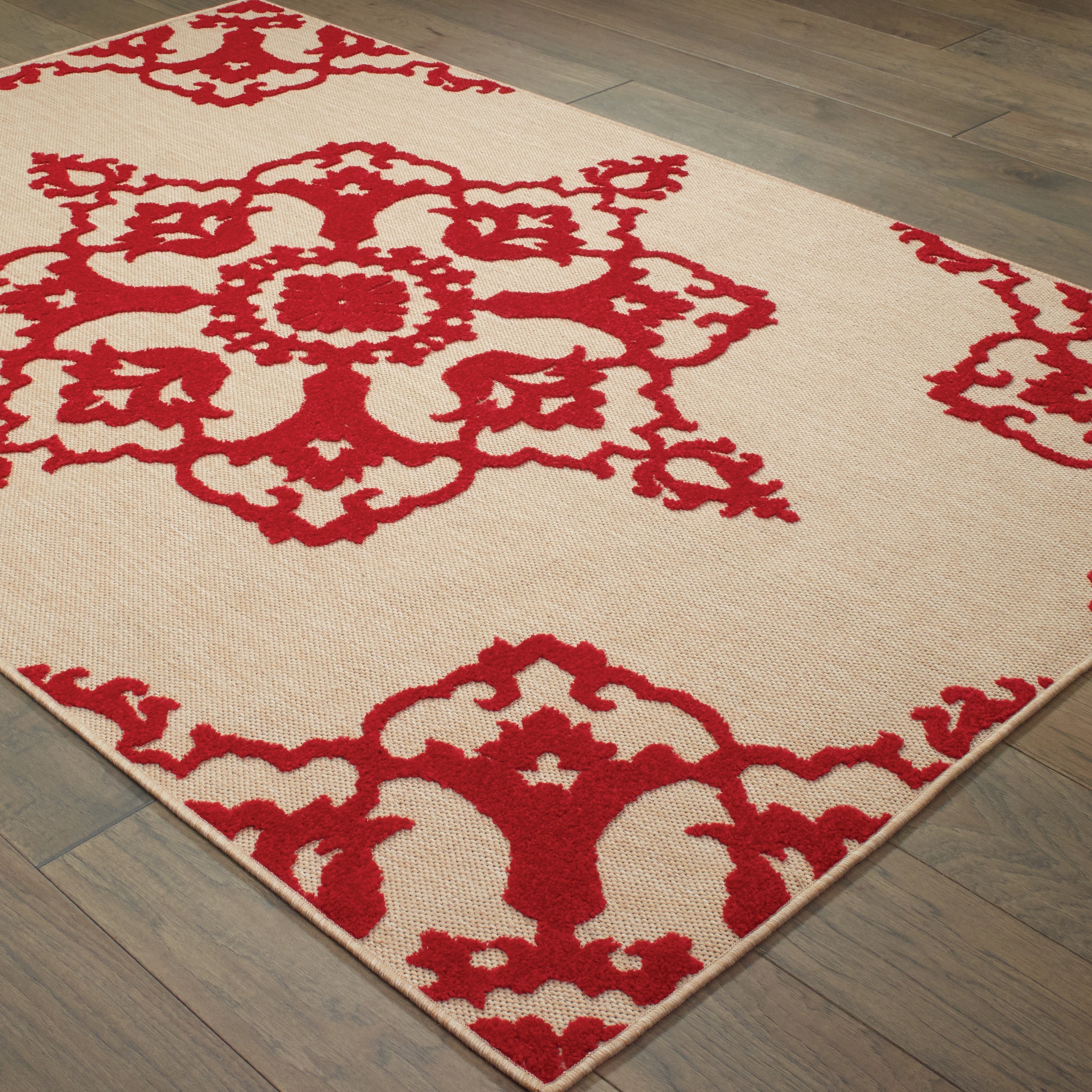 Oriental Weavers Cayman 97R Sand/Red Area Rug