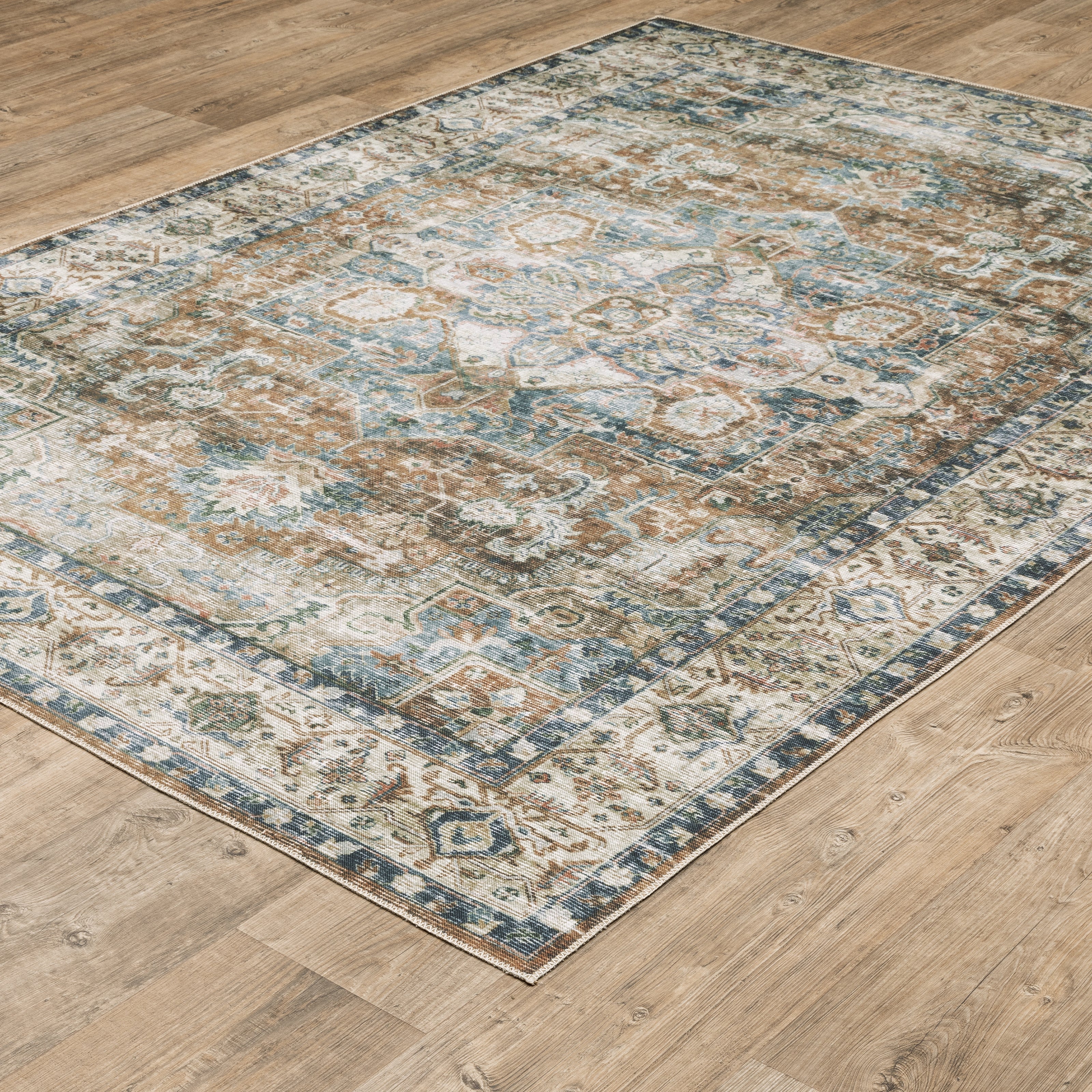 Oriental Weavers Charleston CHA02 Blue/Gold Area Rug