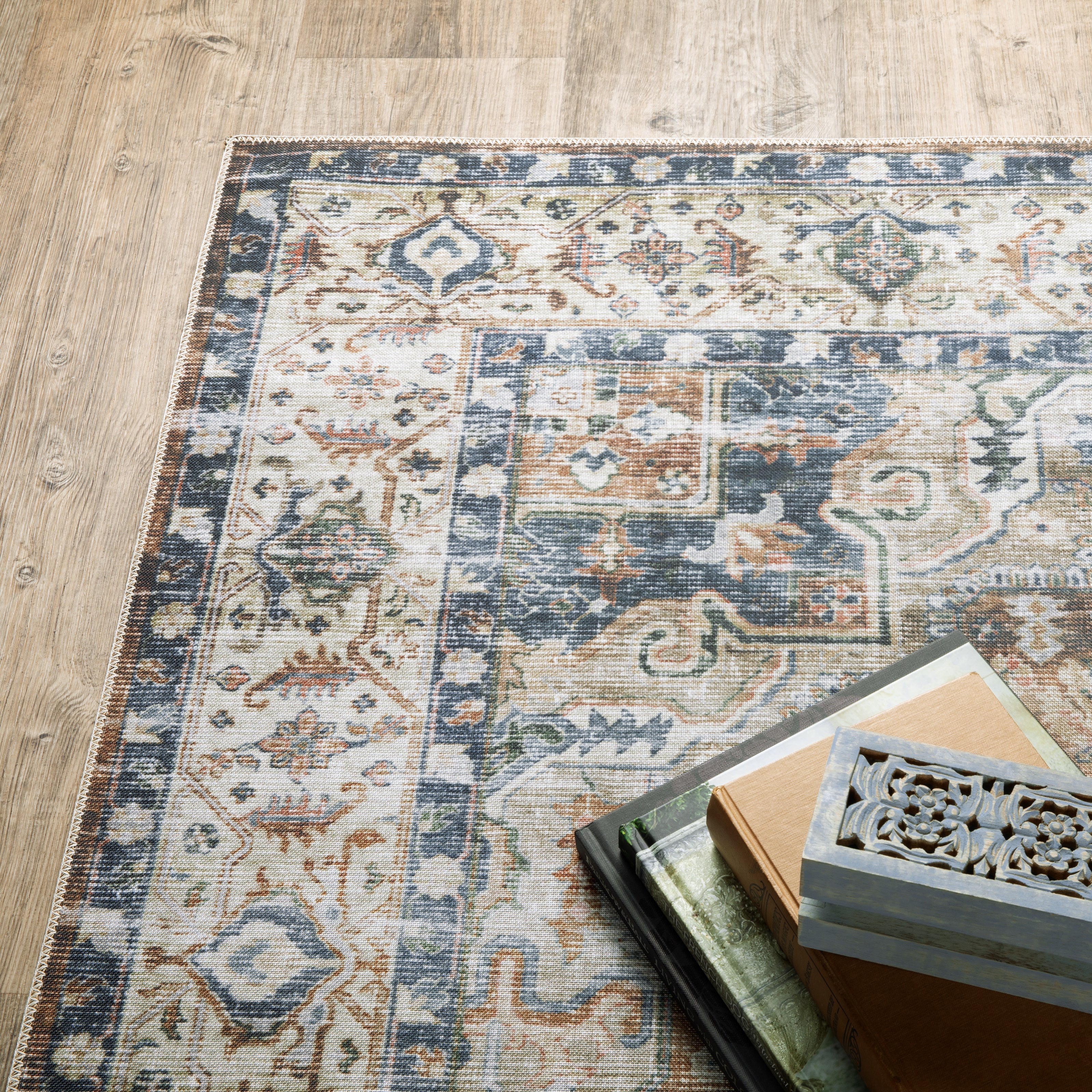 Oriental Weavers Charleston CHA02 Blue/Gold Area Rug