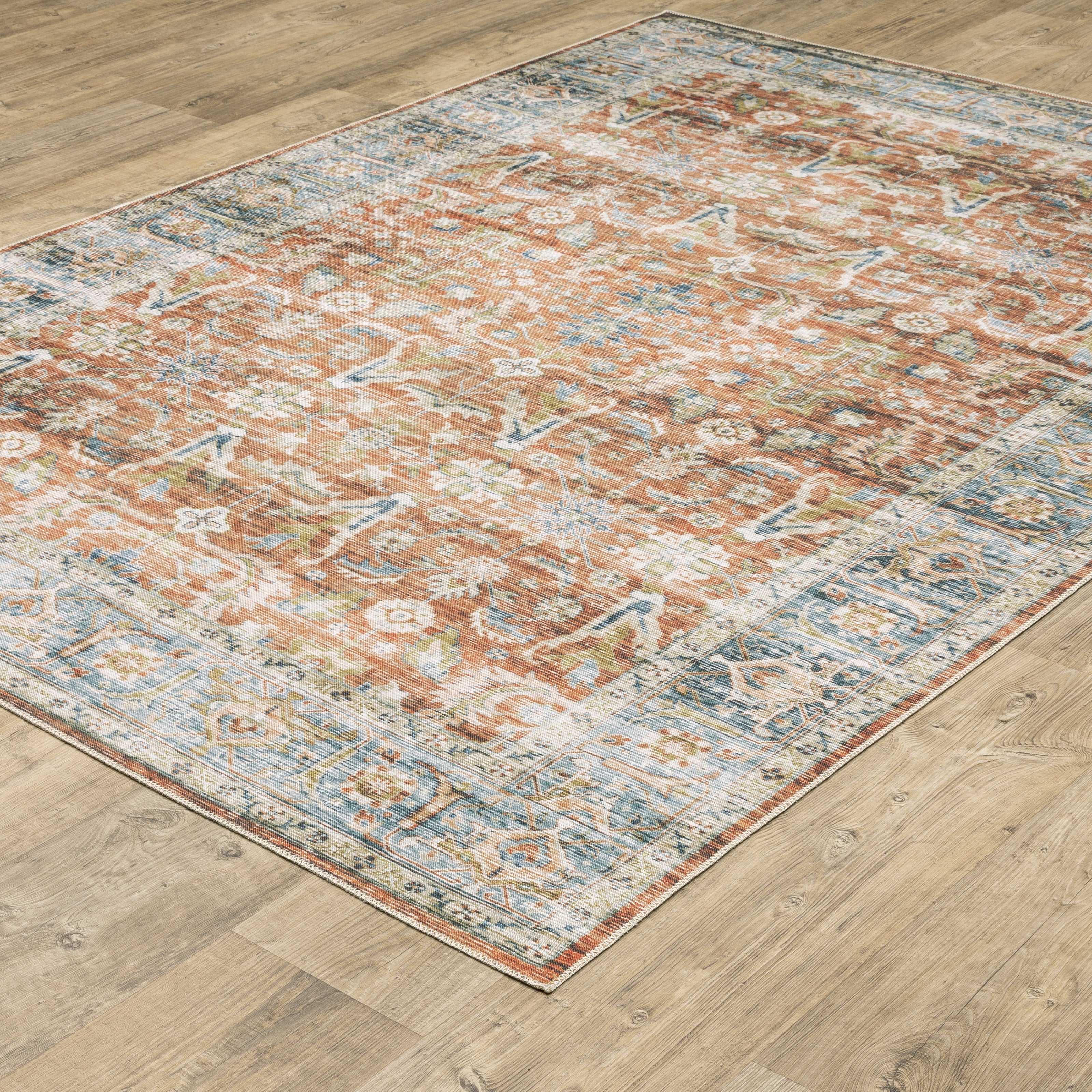 Oriental Weavers Charleston CHA04 Rust/Blue Area Rug