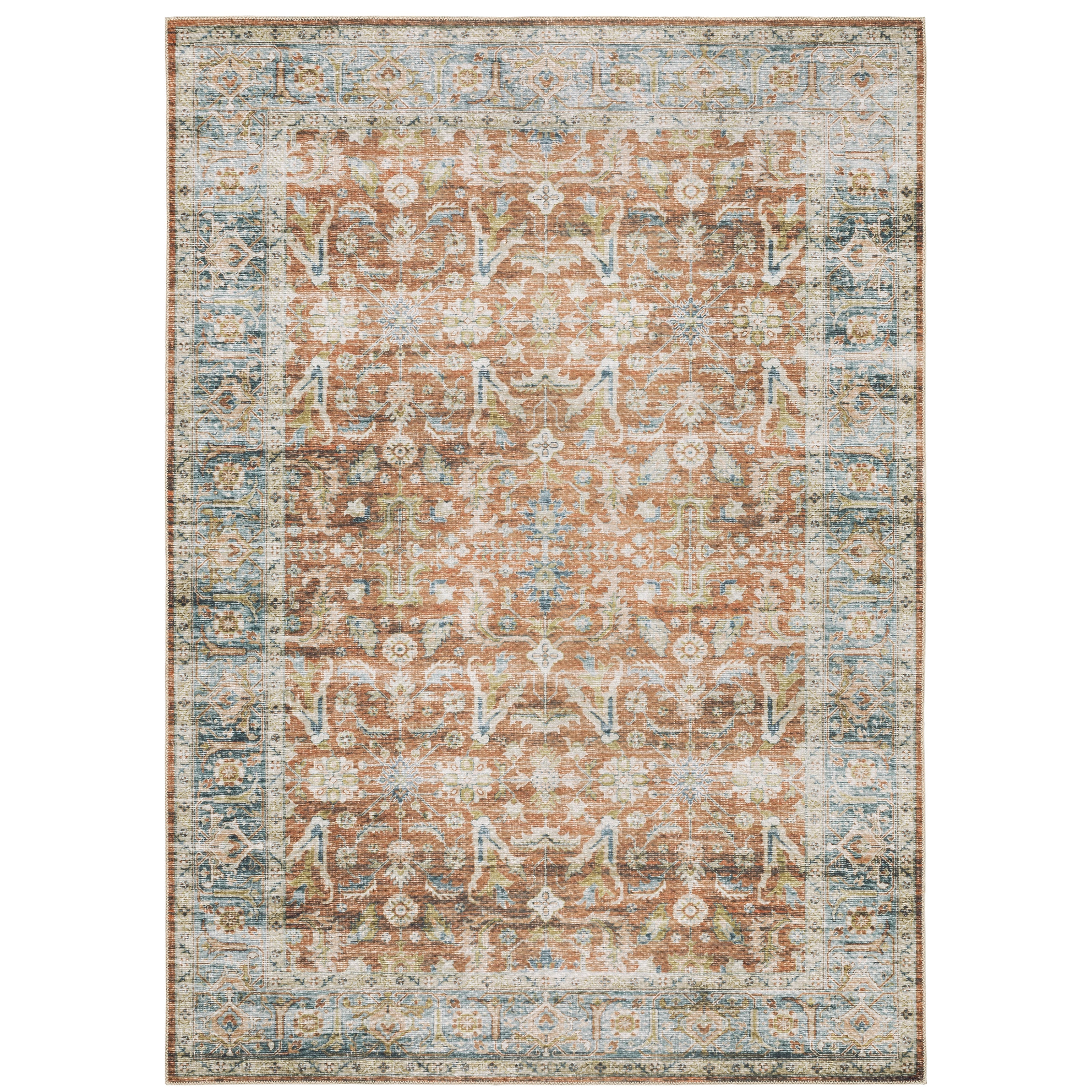 Oriental Weavers Charleston CHA04 Rust/Blue Area Rug