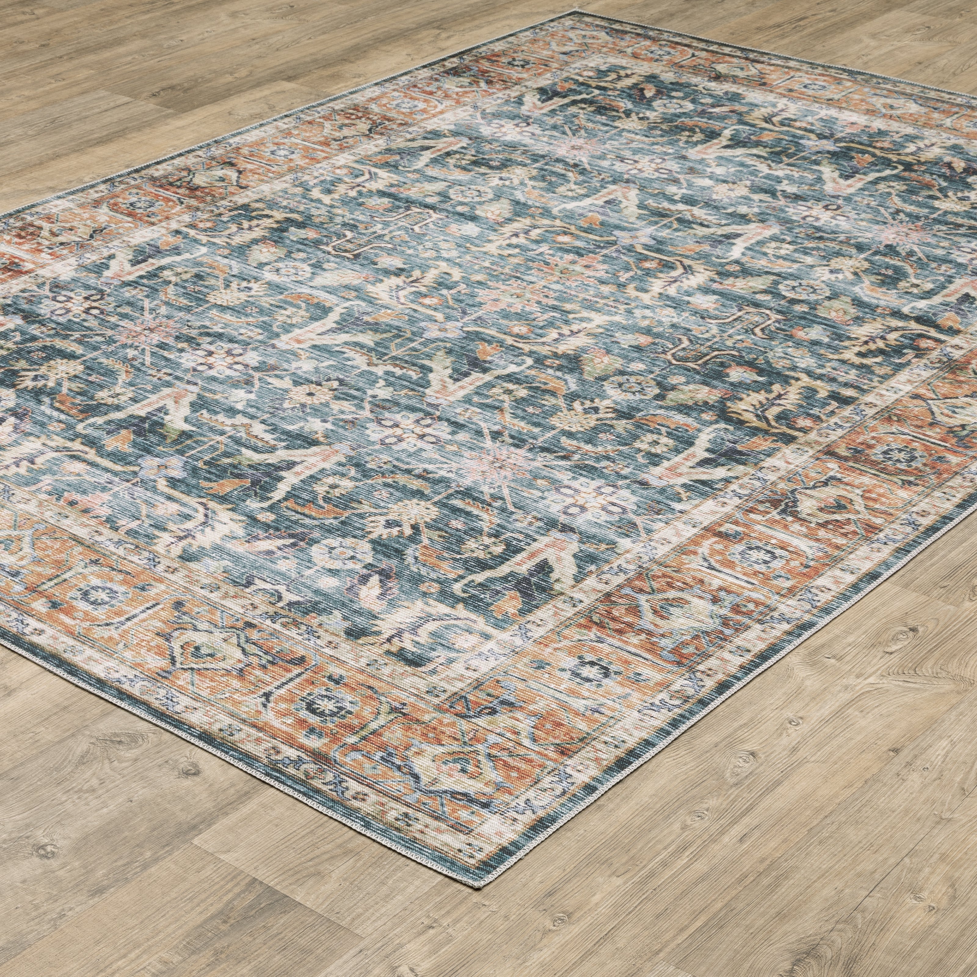 Oriental Weavers Charleston CHA06 Blue/Rust Area Rug