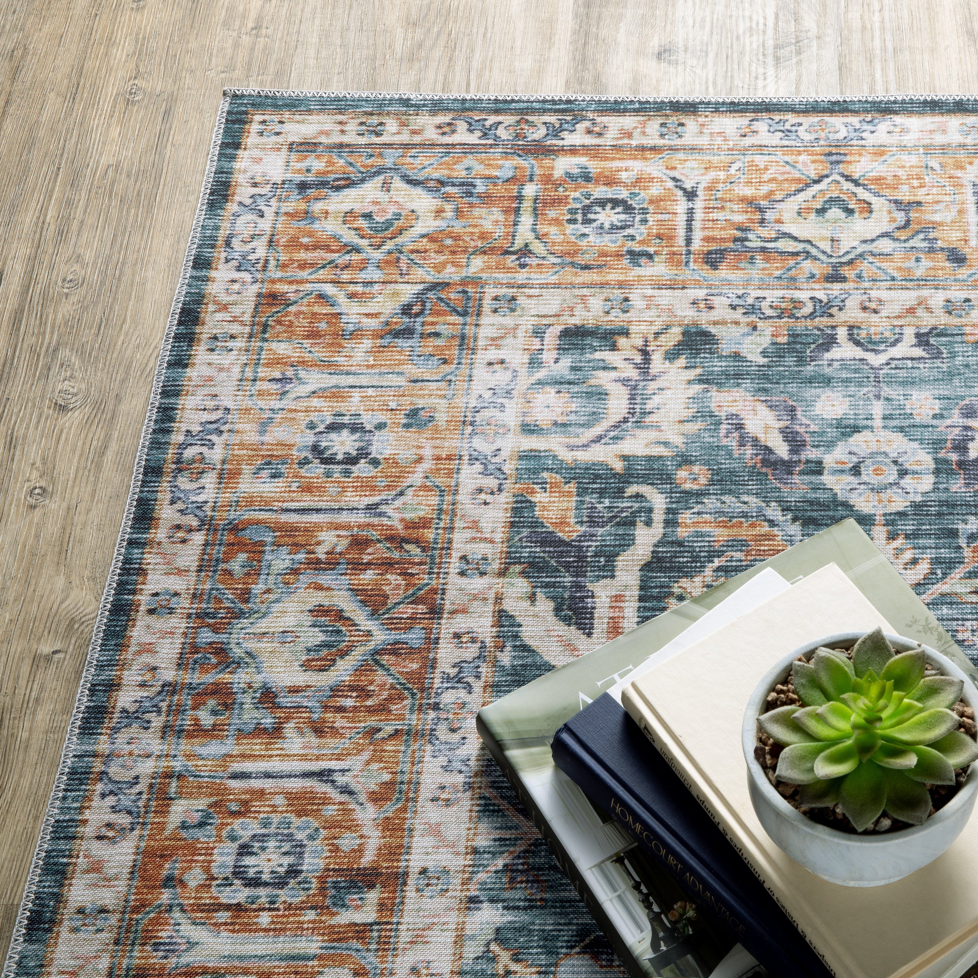 Oriental Weavers Charleston CHA06 Blue/Rust Area Rug