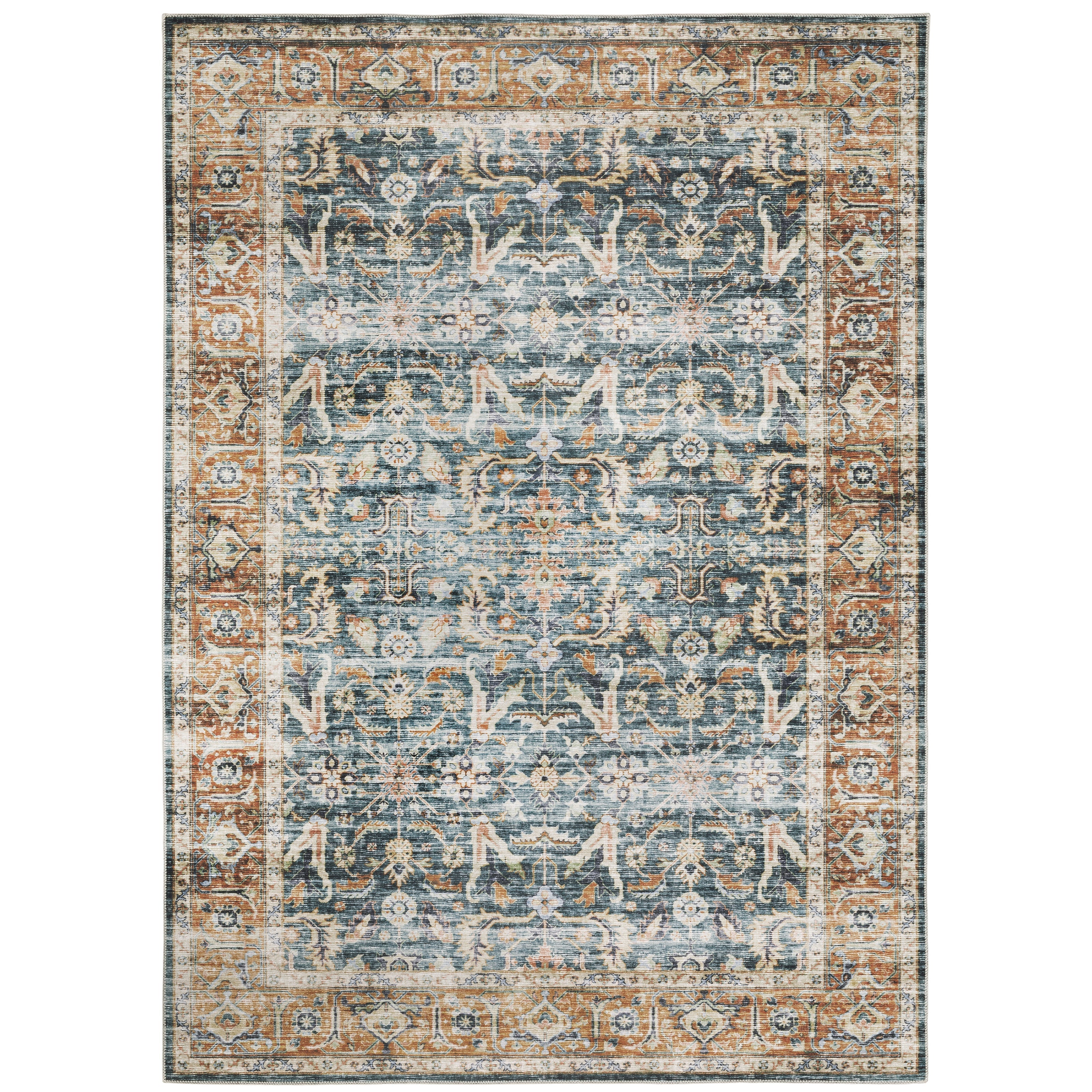 Oriental Weavers Charleston CHA06 Blue/Rust Area Rug