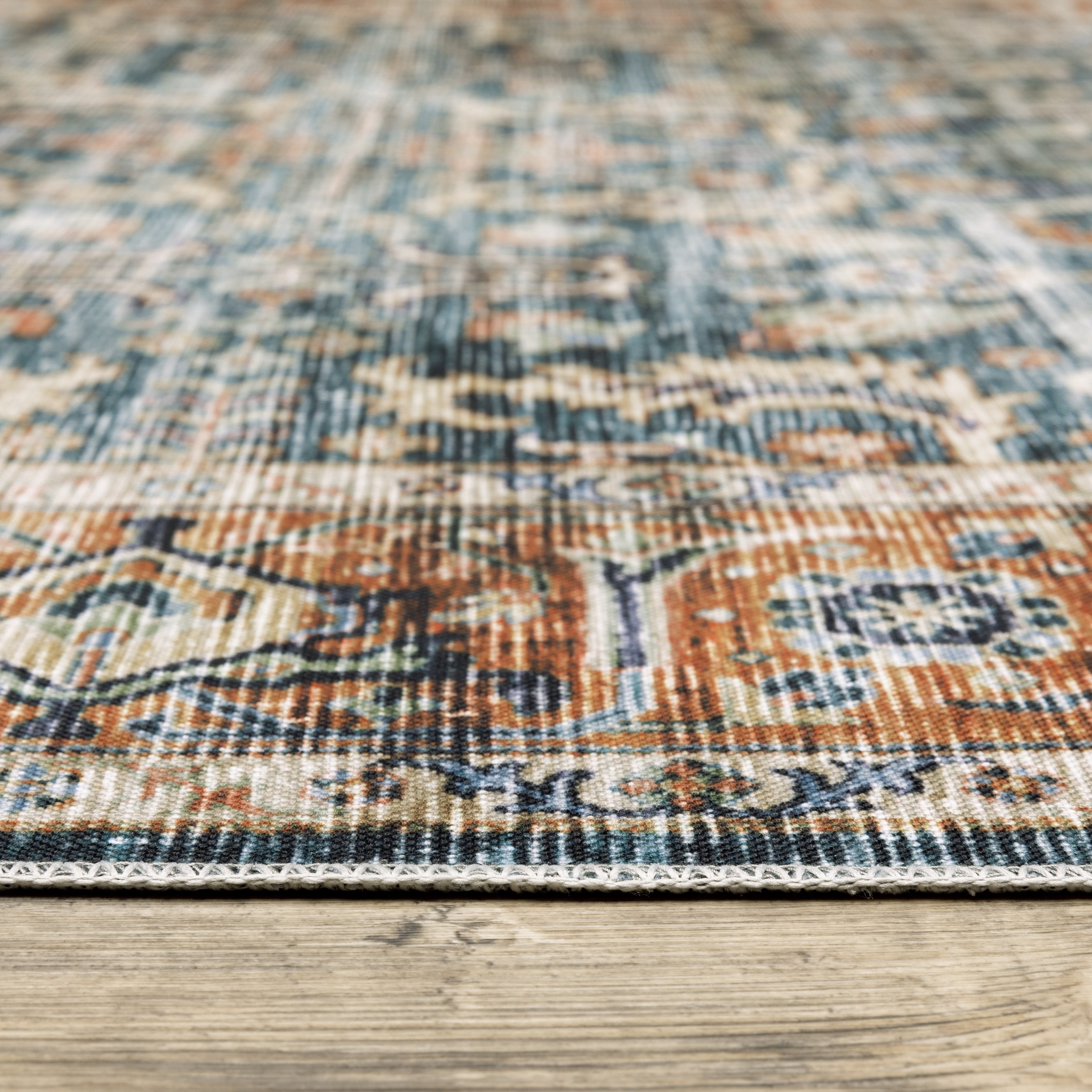 Oriental Weavers Charleston CHA06 Blue/Rust Area Rug