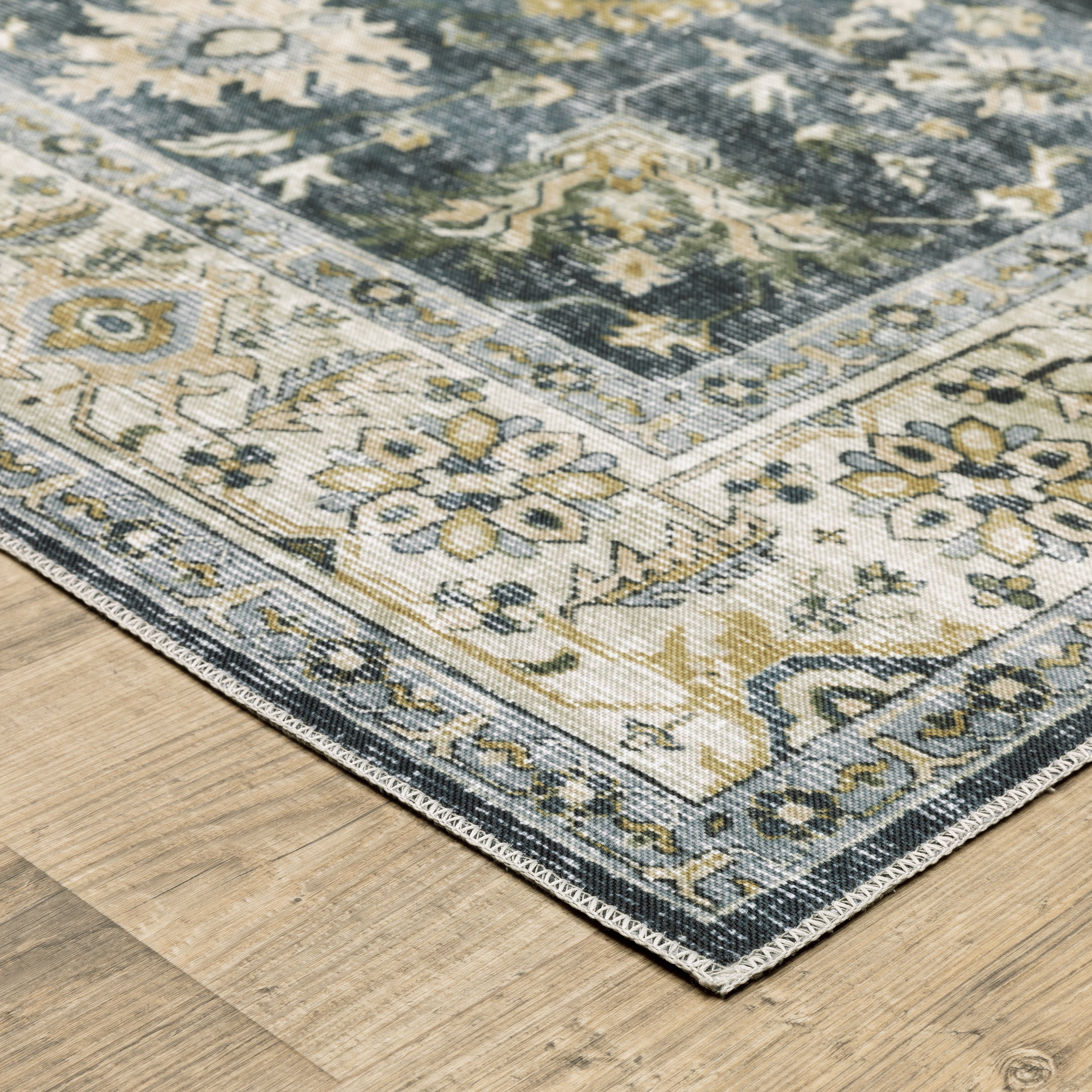 Oriental Weavers Charleston CHA08 Blue/Gold Area Rug
