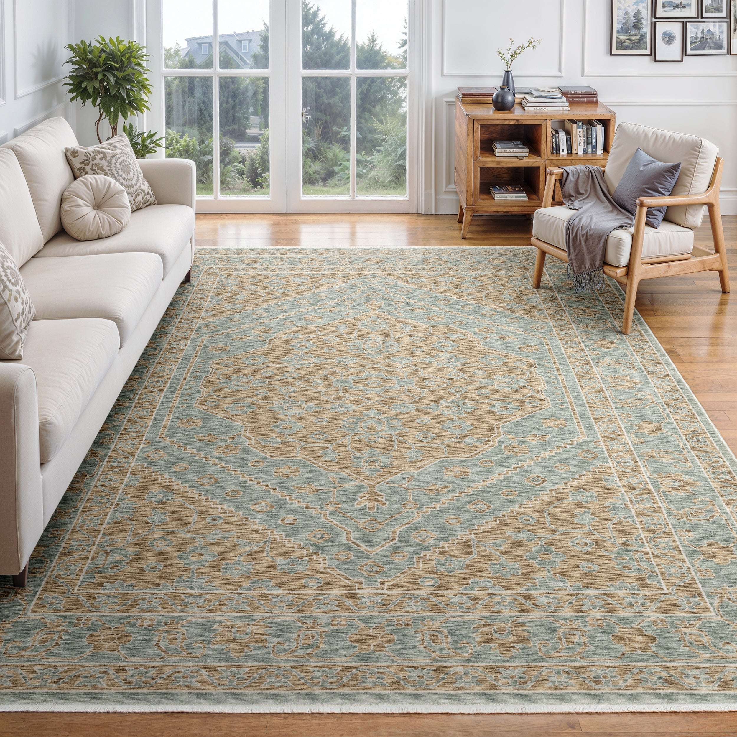 Oriental Weavers Echo ECH03 Beige/Blue Area Rug