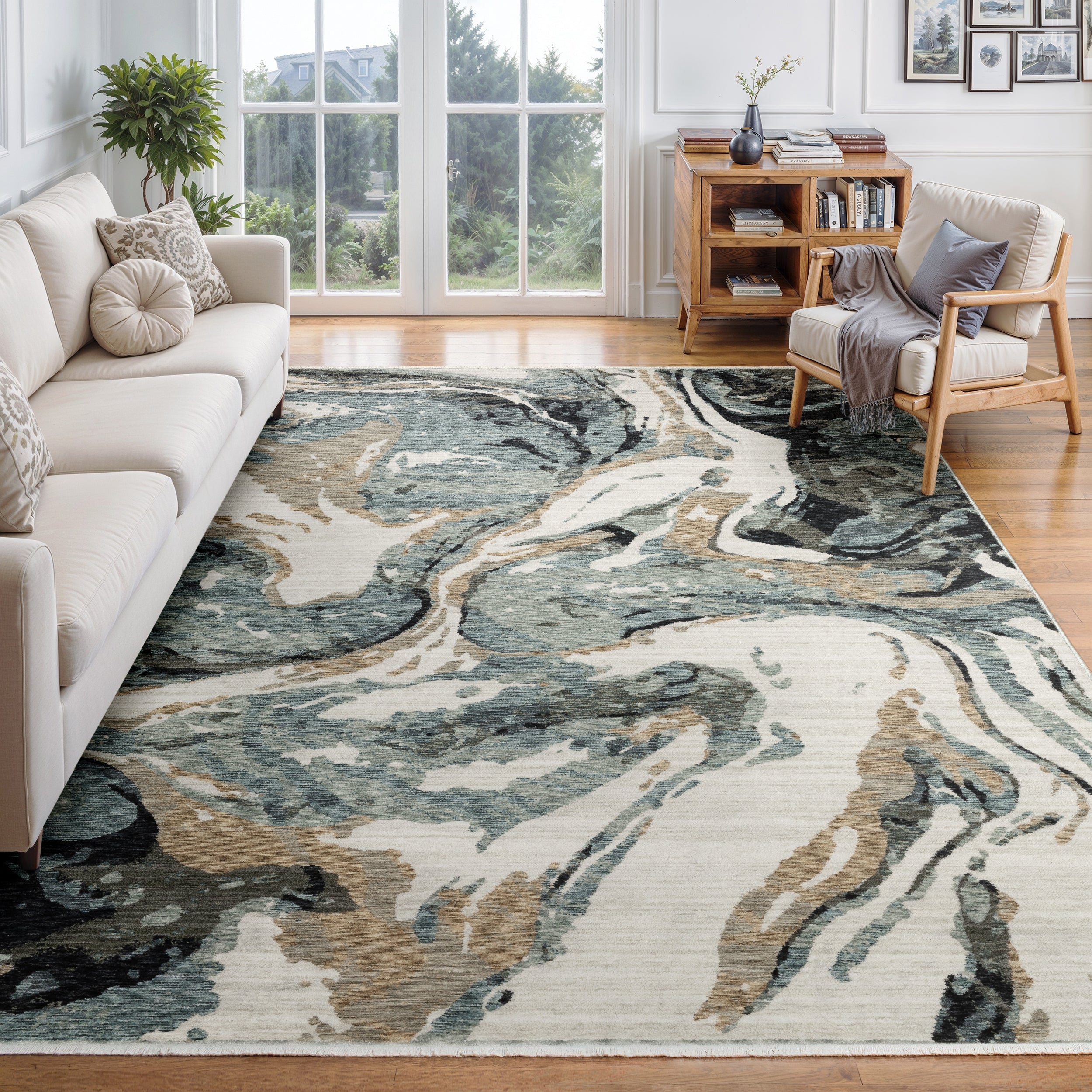 Oriental Weavers Echo ECH07 Blue/Ivory Area Rug