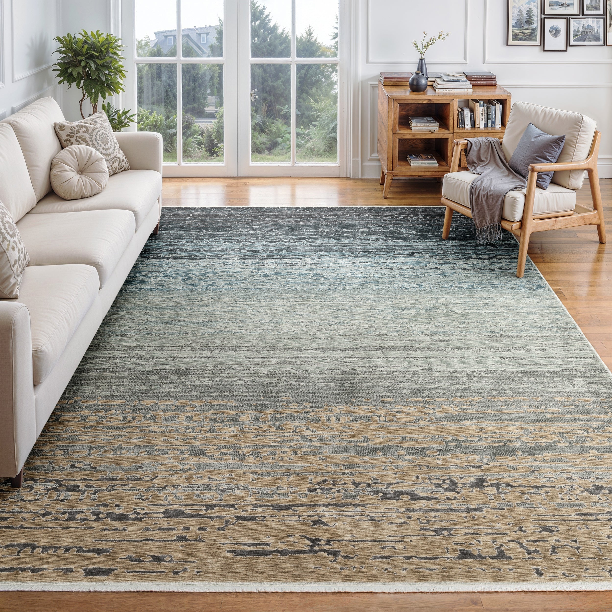 Oriental Weavers Echo ECH09 Blue/Beige Area Rug