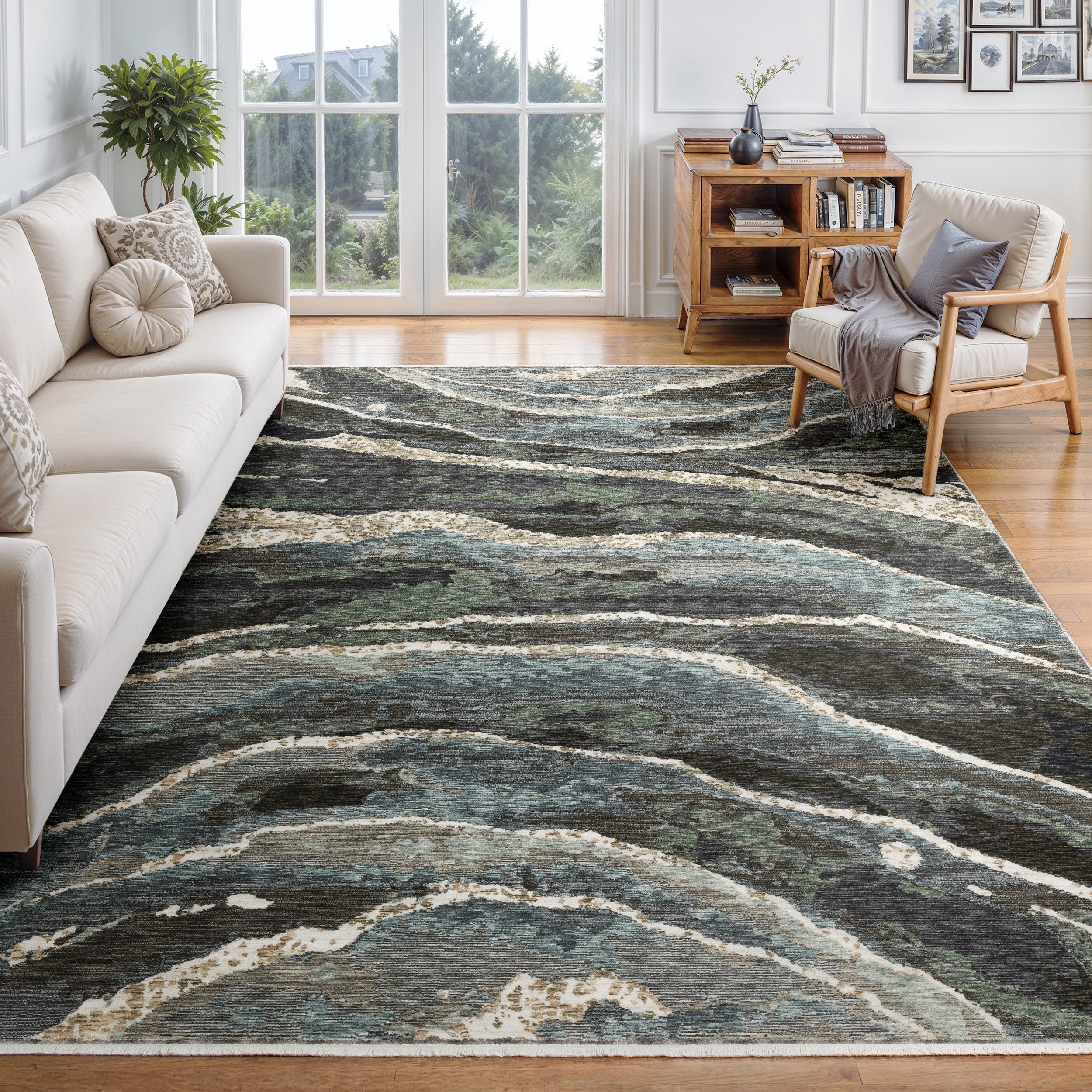 Oriental Weavers Echo ECH12 Blue/Green Area Rug
