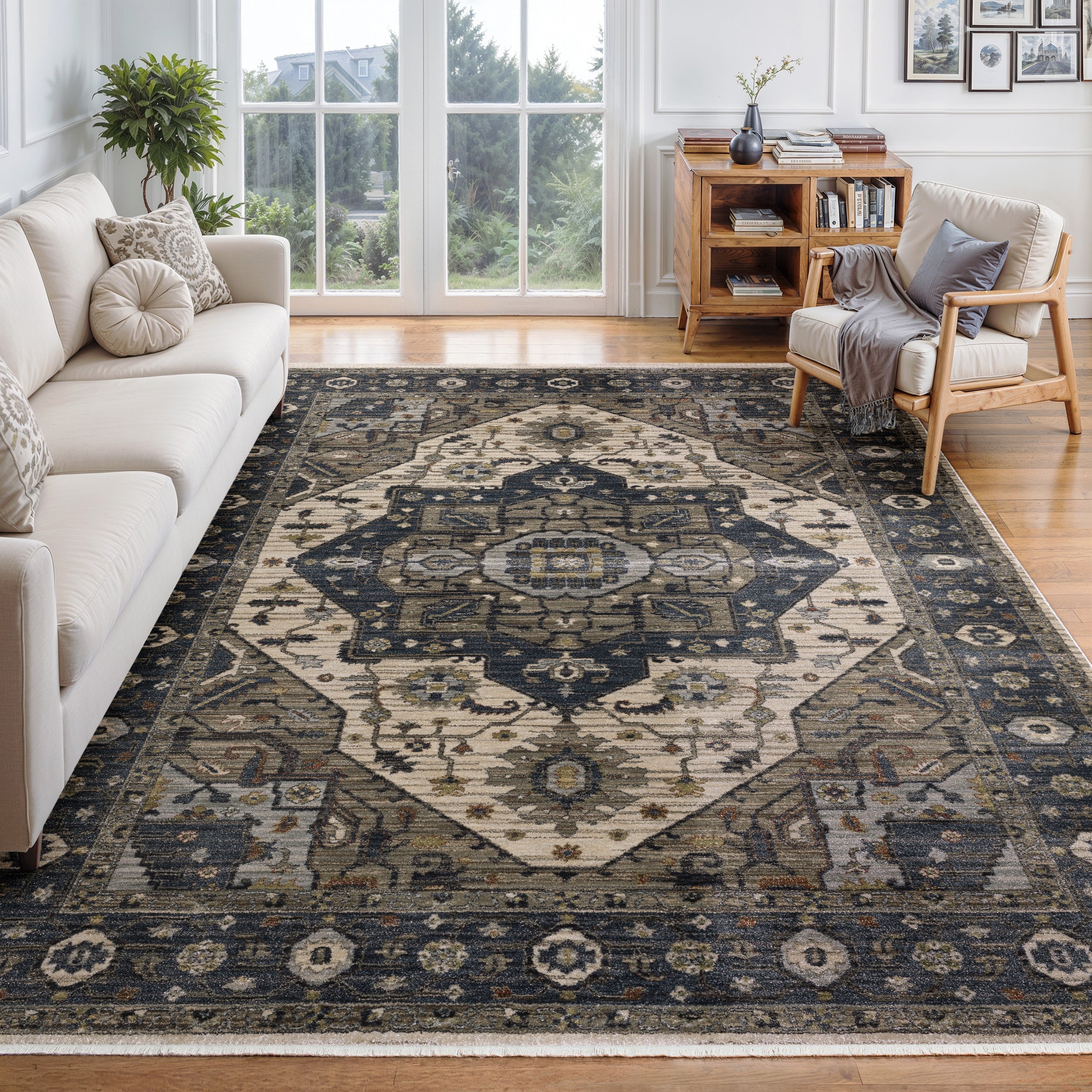 Oriental Weavers Eliana ELI05 Blue/Brown Area Rug