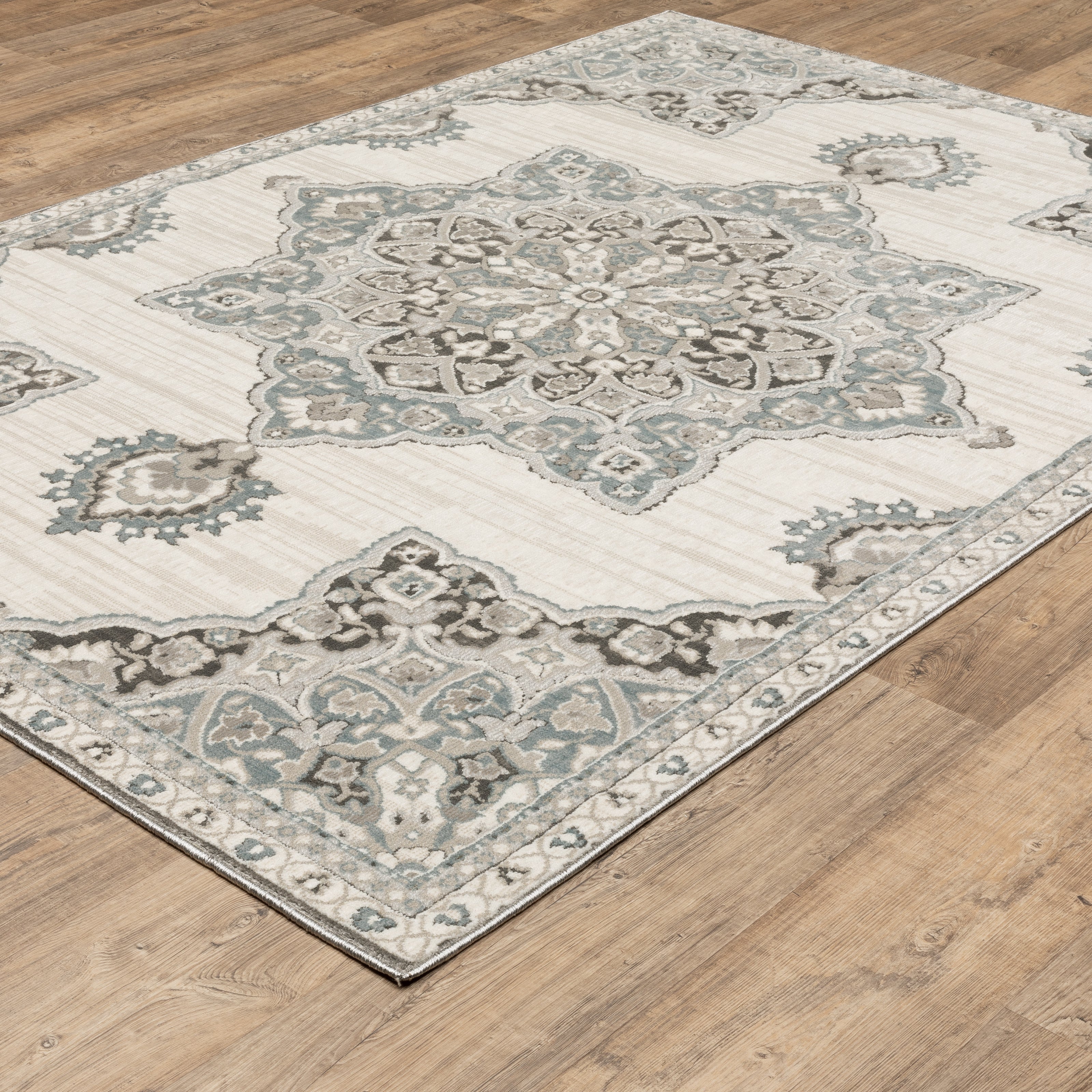Oriental Weavers Ellington ELL01 Ivory/Blue Area Rug
