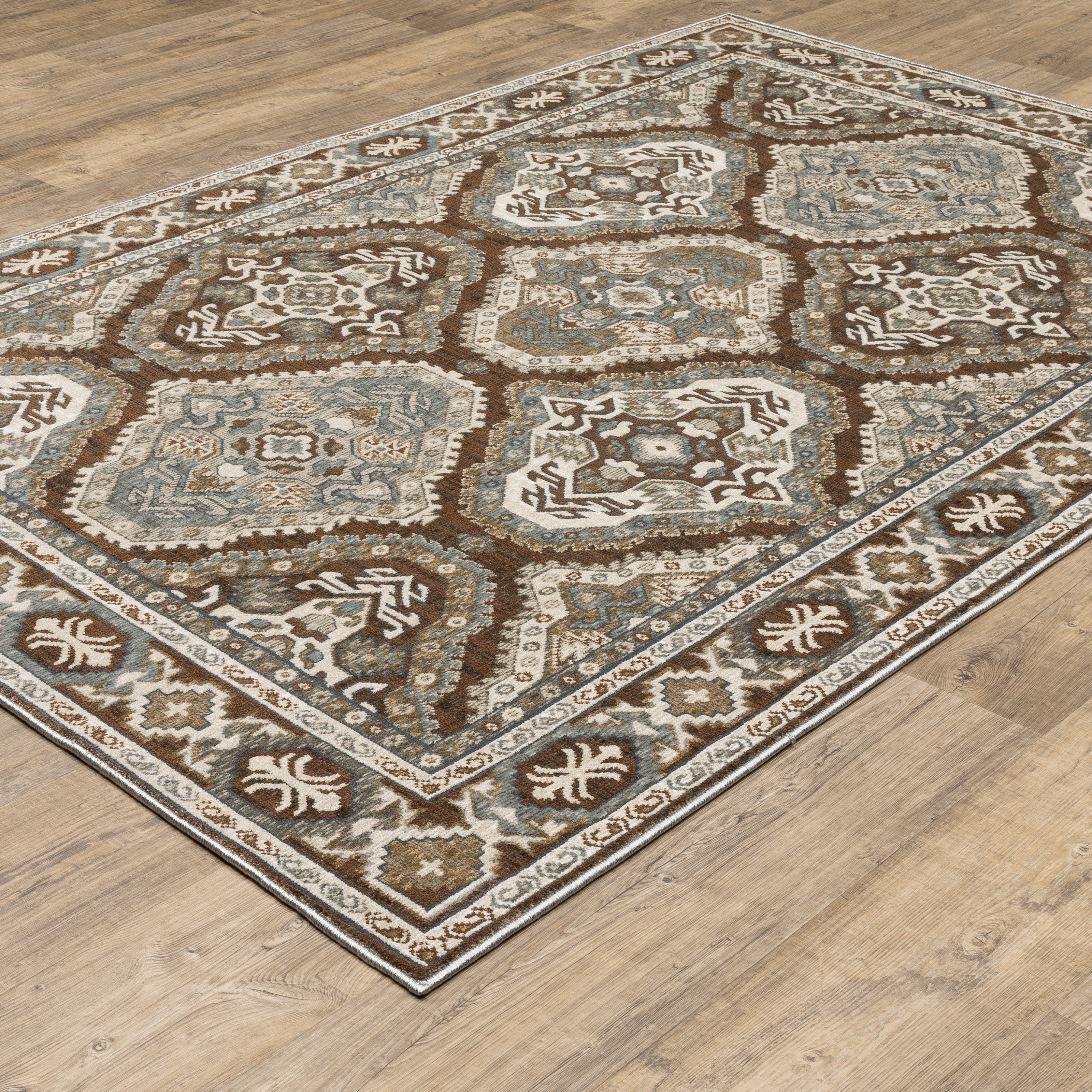 Oriental Weavers Ellington ELL03 Rust/Blue Area Rug