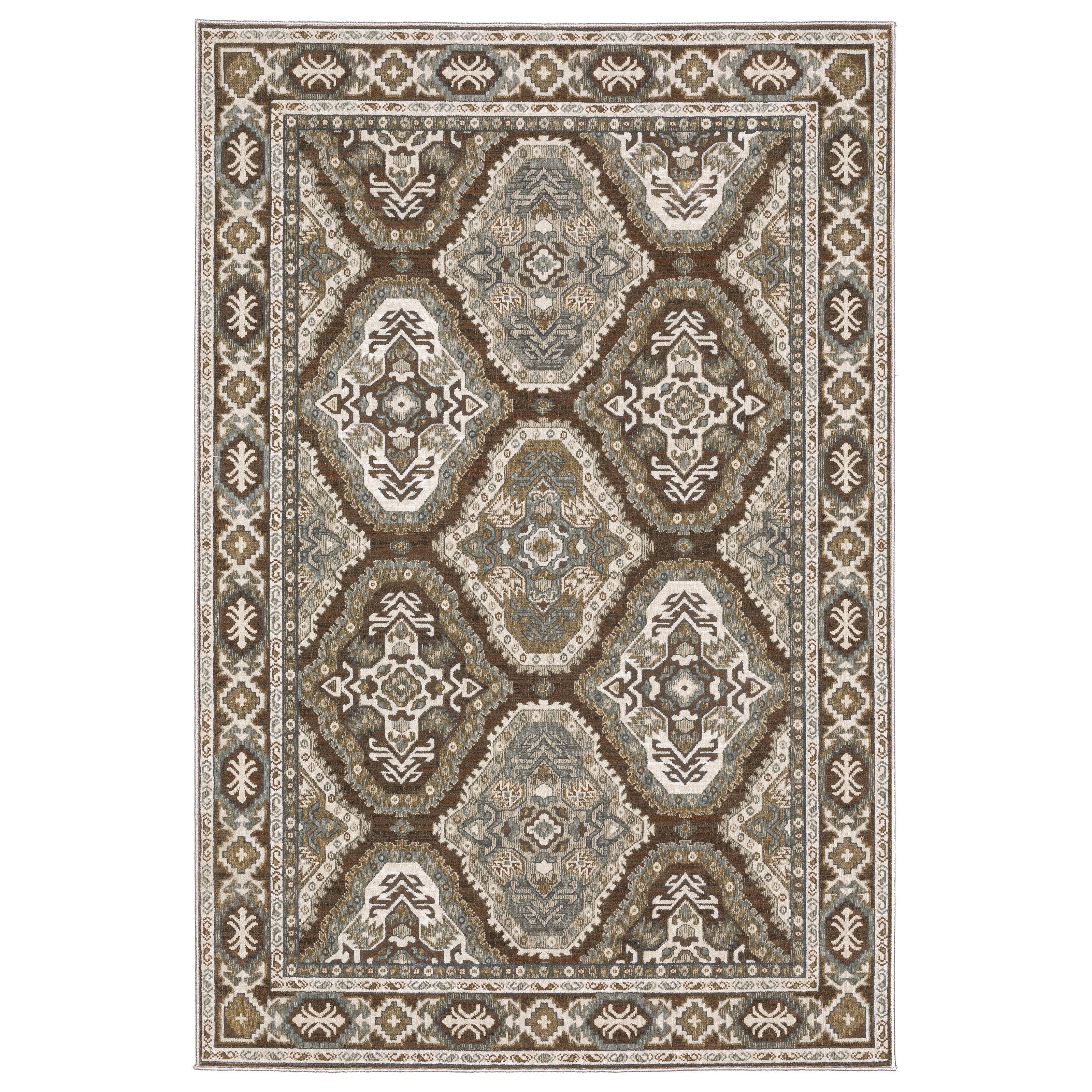 Oriental Weavers Ellington ELL03 Rust/Blue Area Rug