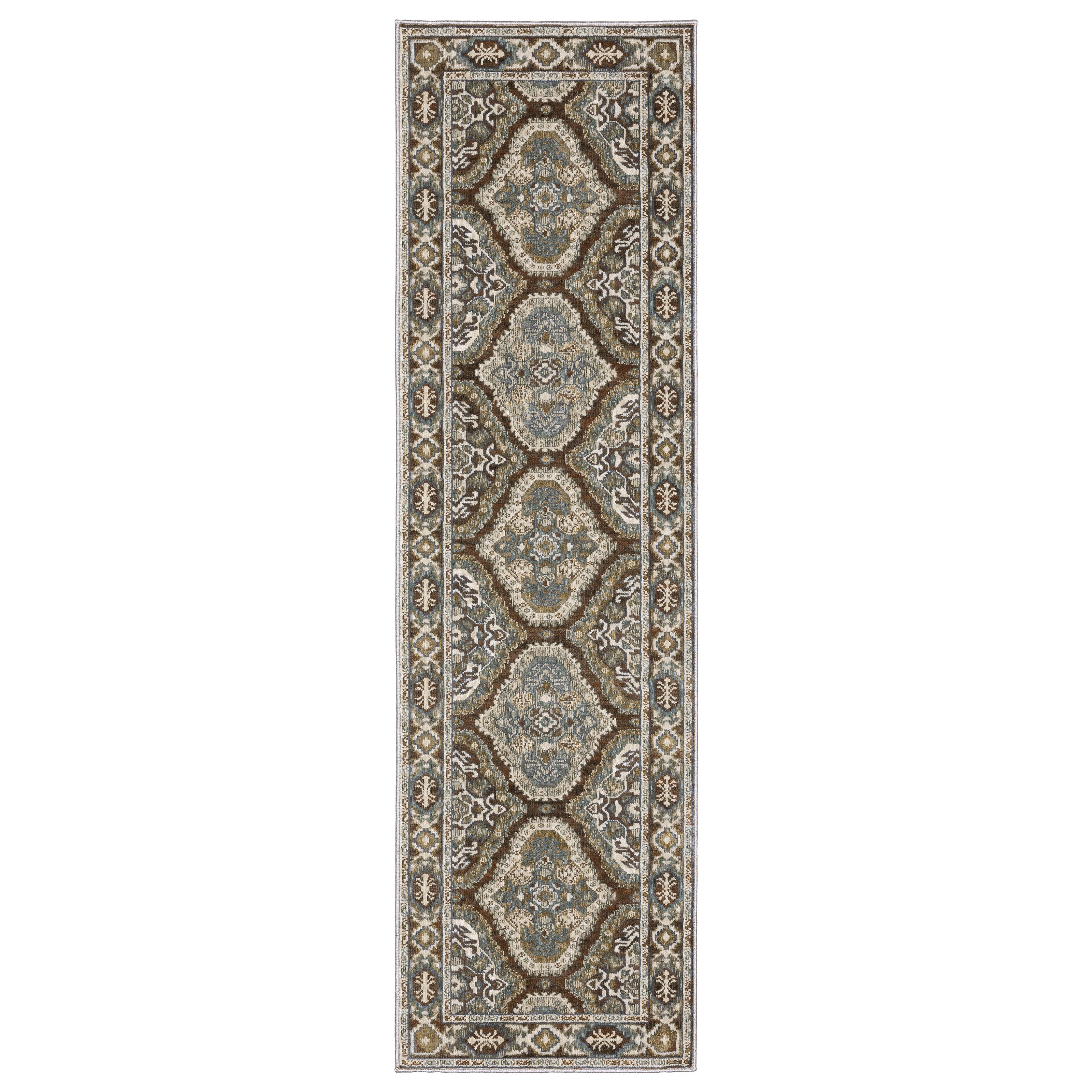Oriental Weavers Ellington ELL03 Rust/Blue Area Rug
