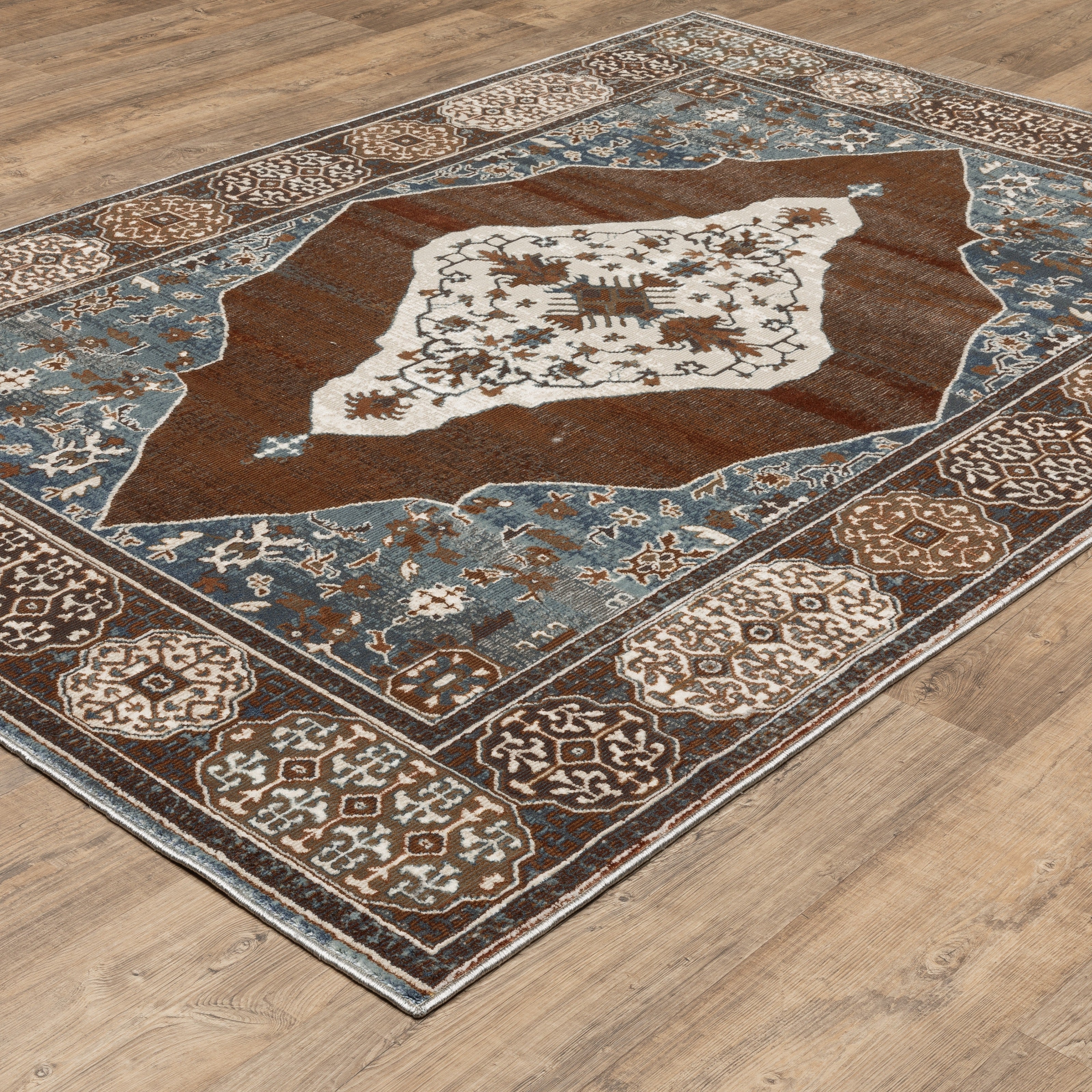 Oriental Weavers Ellington ELL06 Rust/Blue Area Rug
