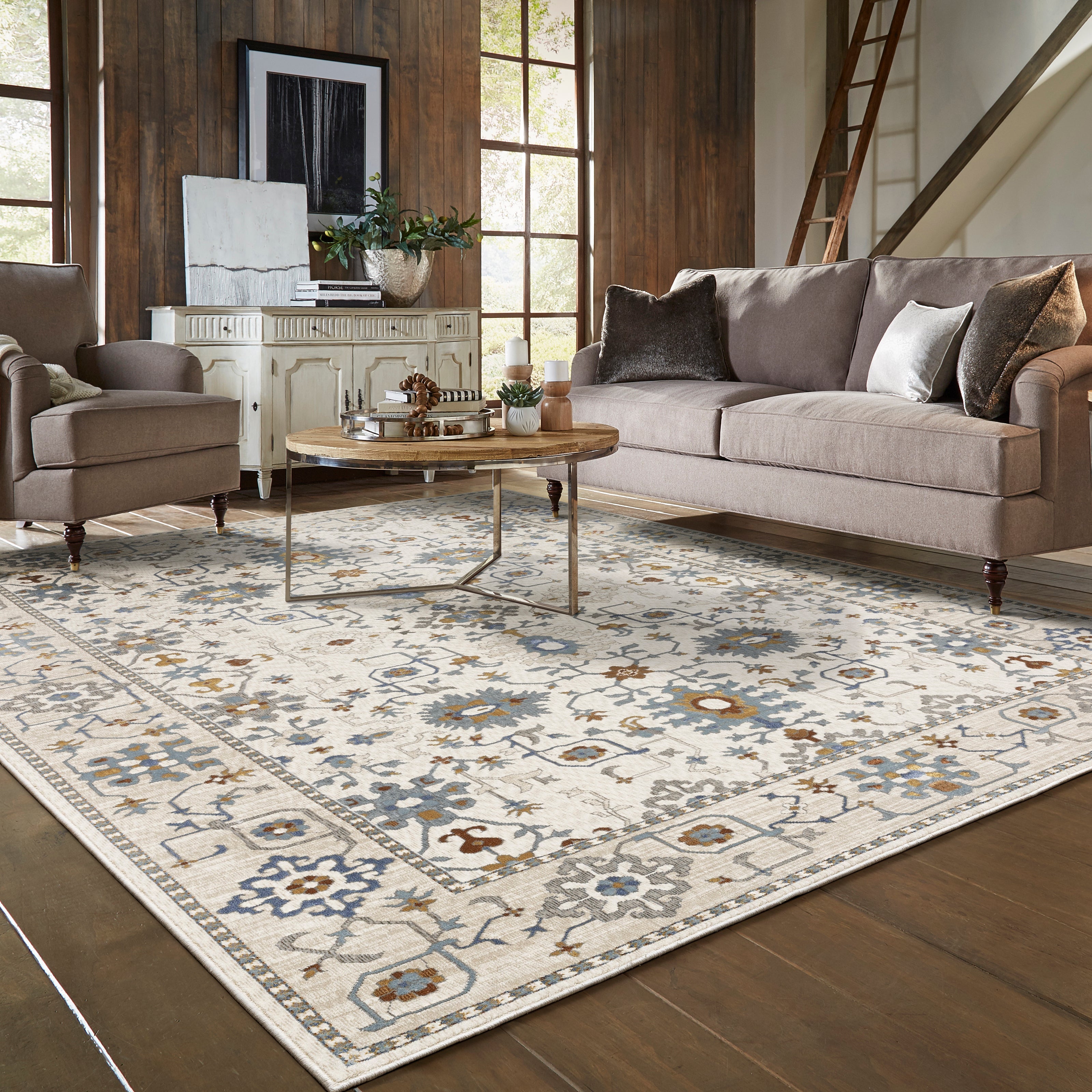 Oriental Weavers Ellington ELL10 Ivory/Blue Area Rug