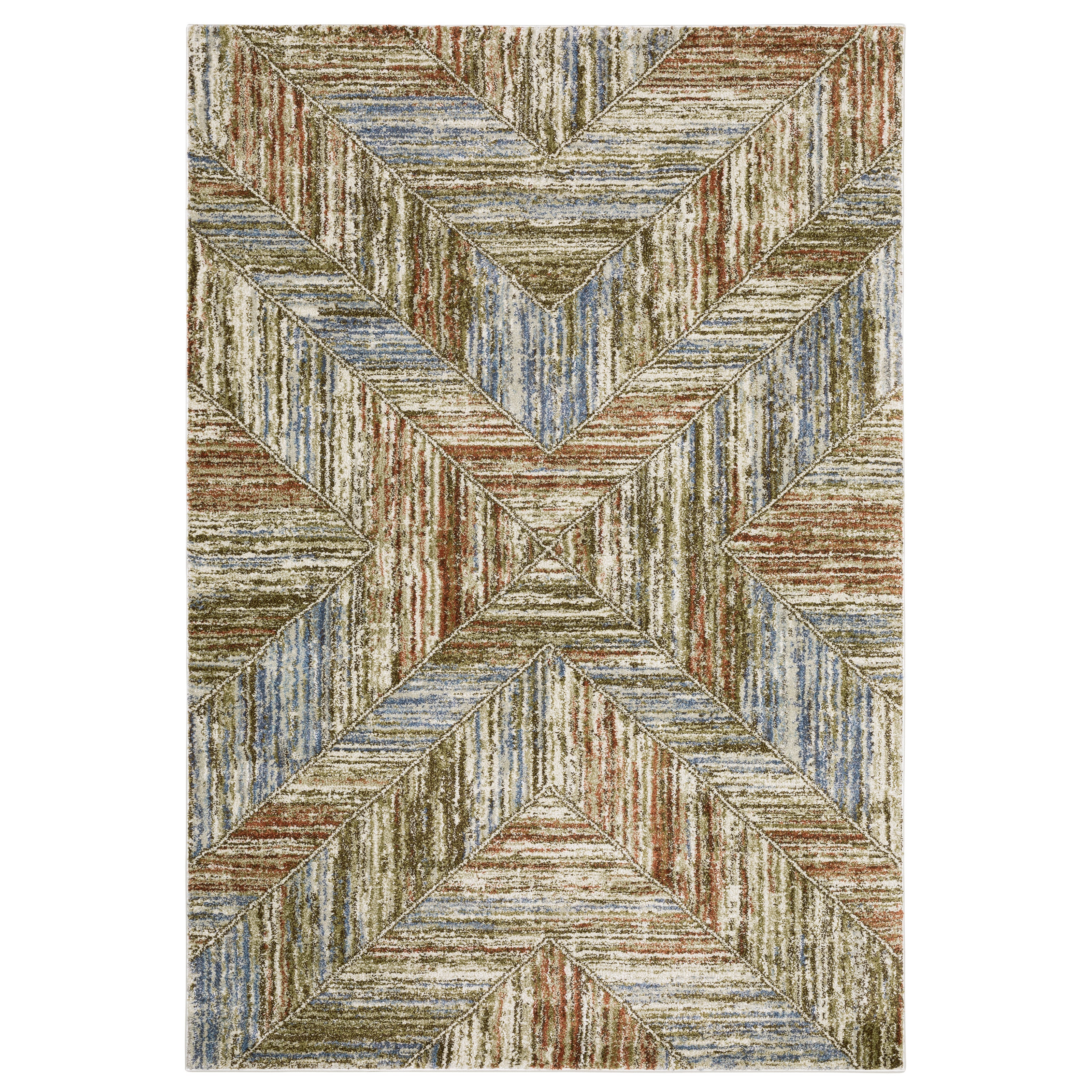 Oriental Weavers Gemma GEM04 Blue/Rust Area Rug
