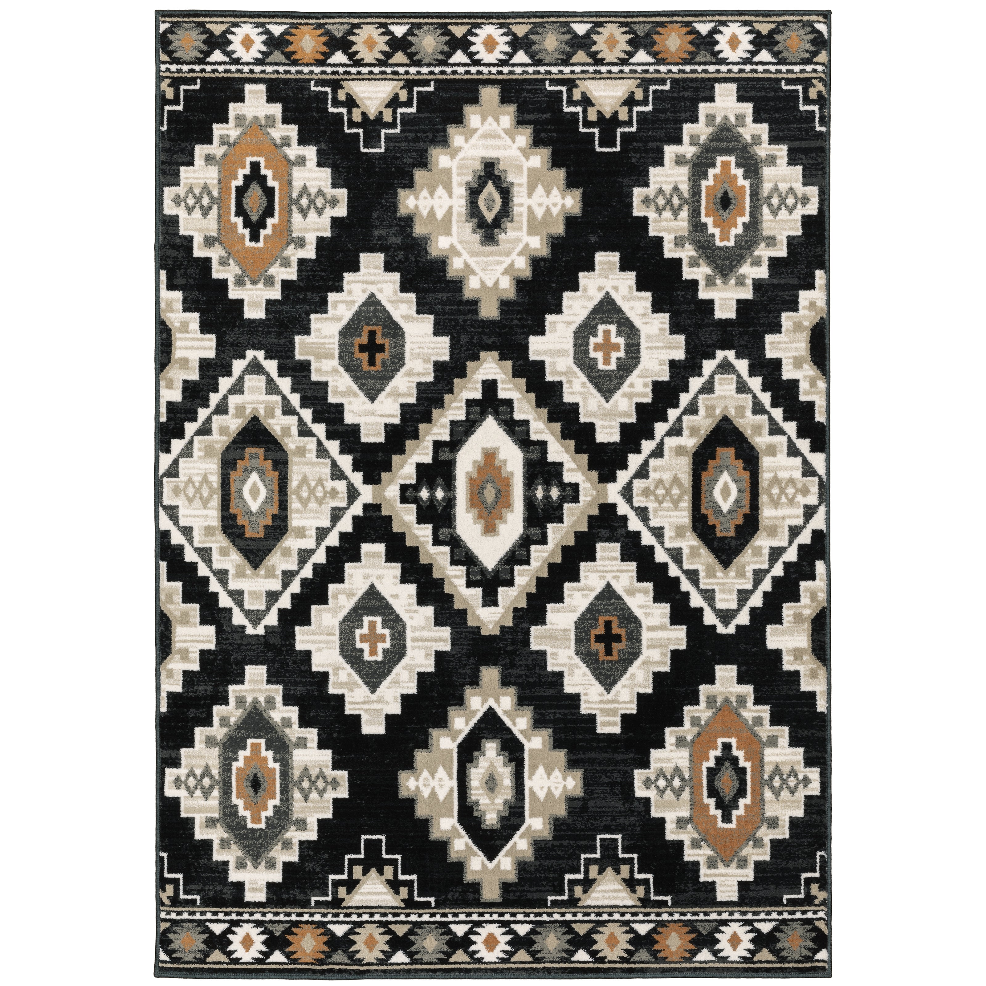Oriental Weavers Georgia 605F Charcoal/Ivory Area Rug