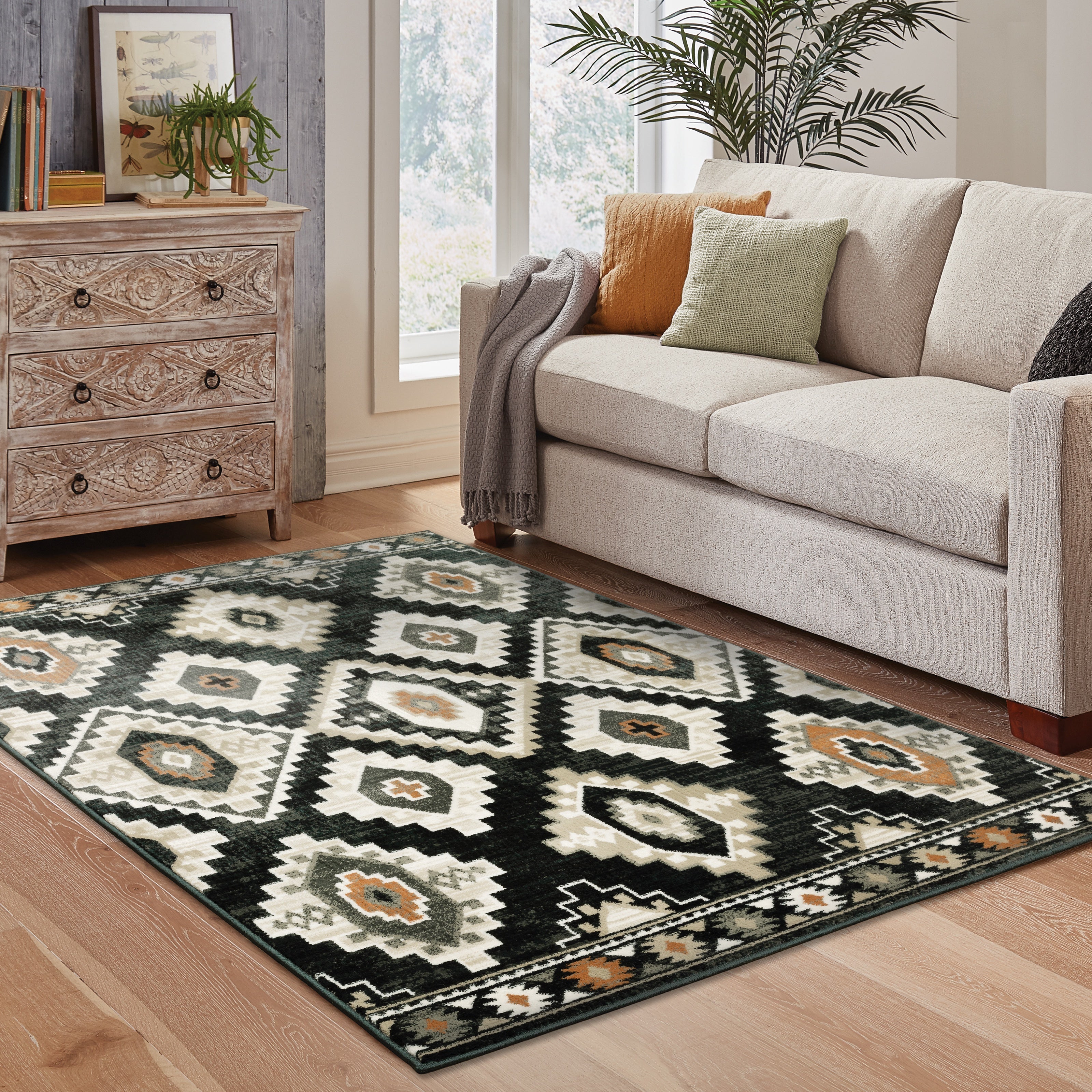 Oriental Weavers Georgia 605F Charcoal/Ivory Area Rug