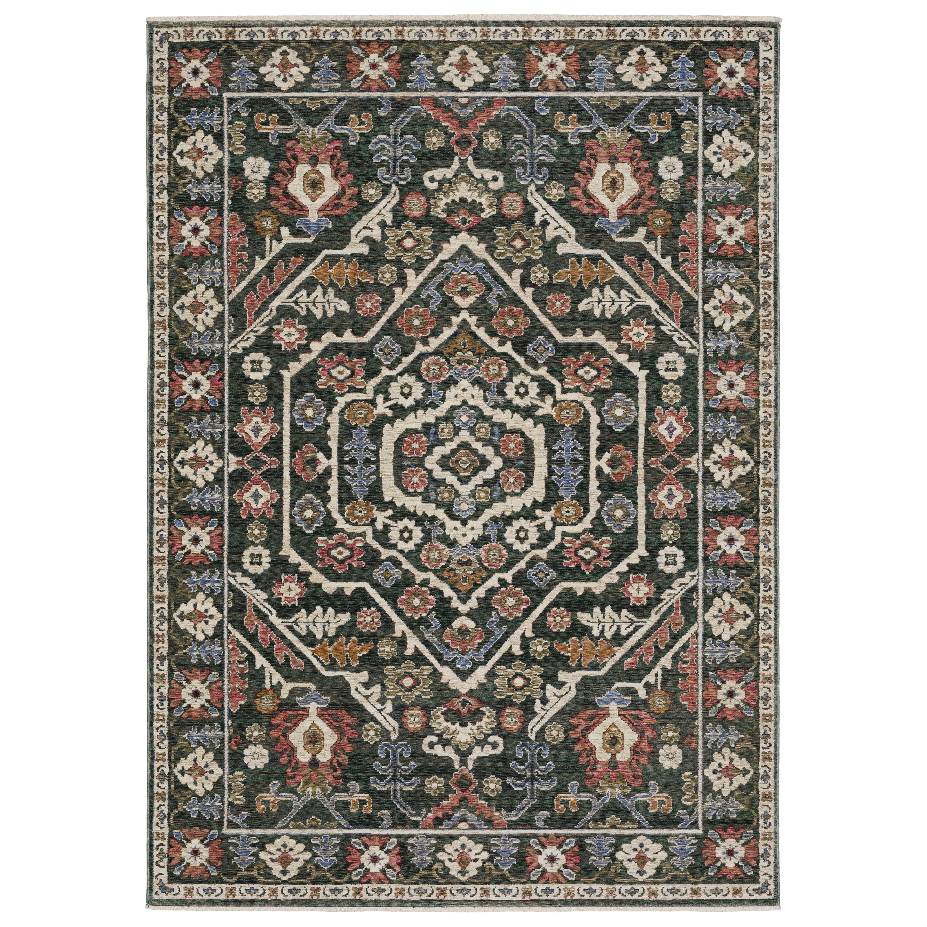 Oriental Weavers Hastings HA02B Green/Pink Area Rug