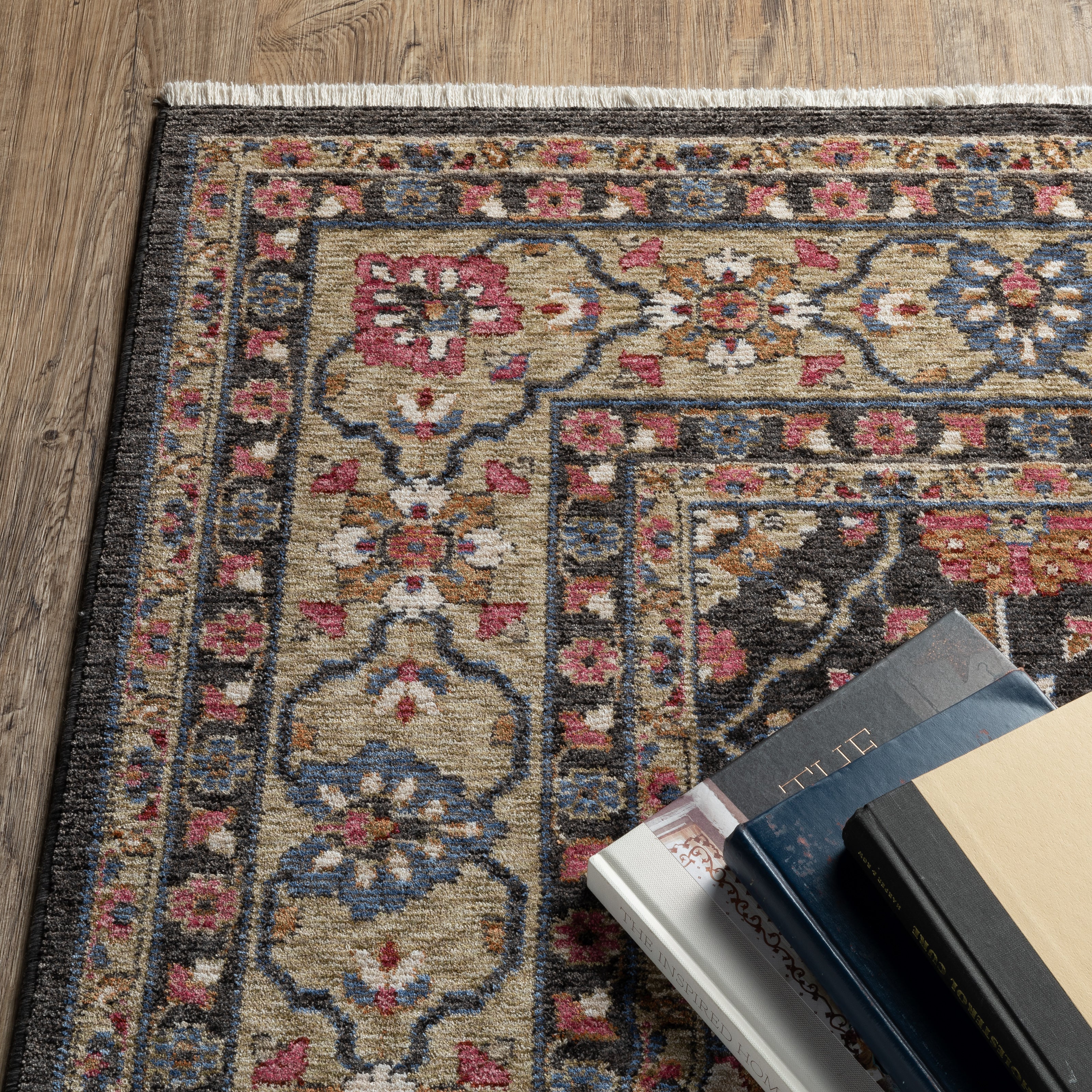 Oriental Weavers Hastings HA07D Charcoal/Pink Area Rug