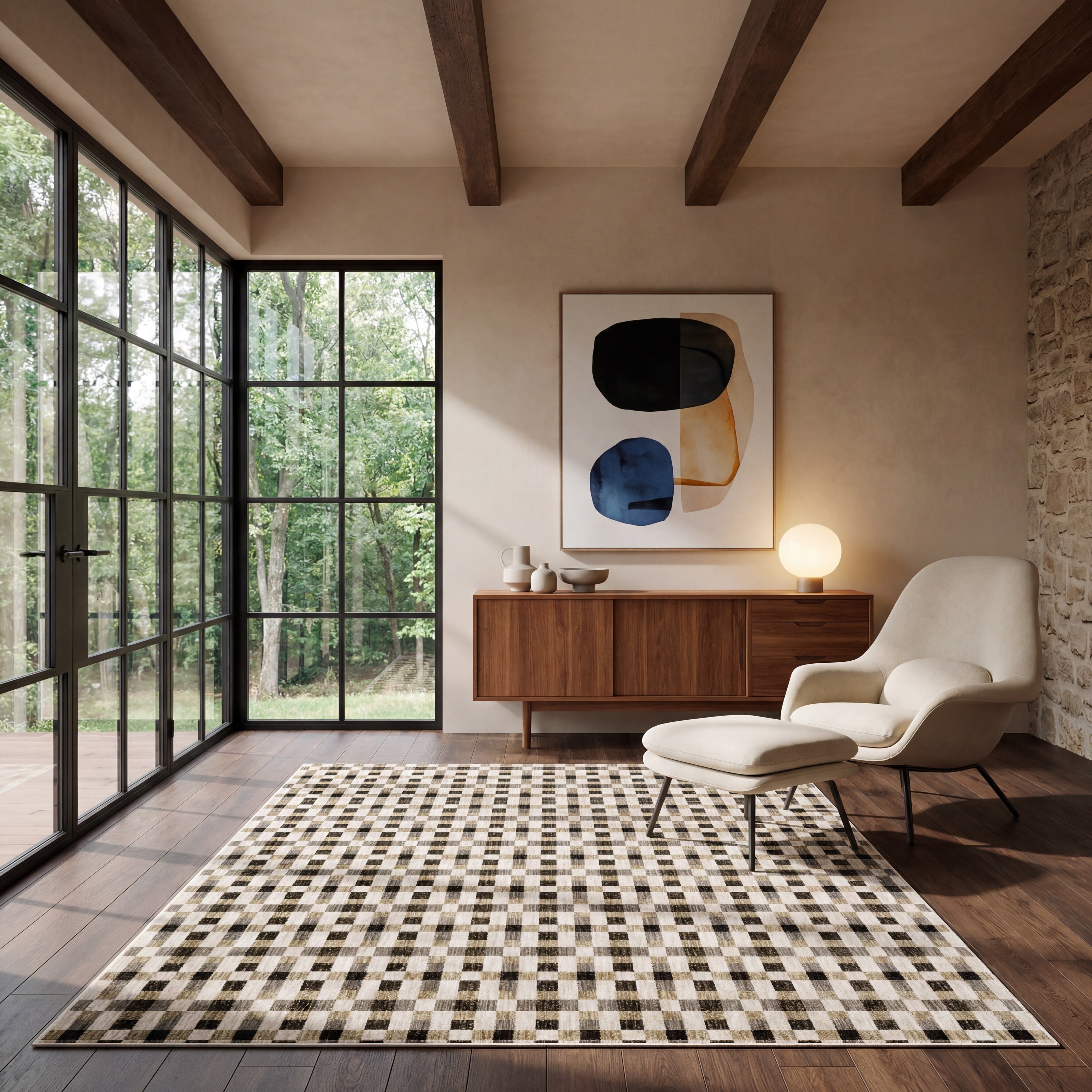 Oriental Weavers Hunter HNT05 Black/Gold Area Rug