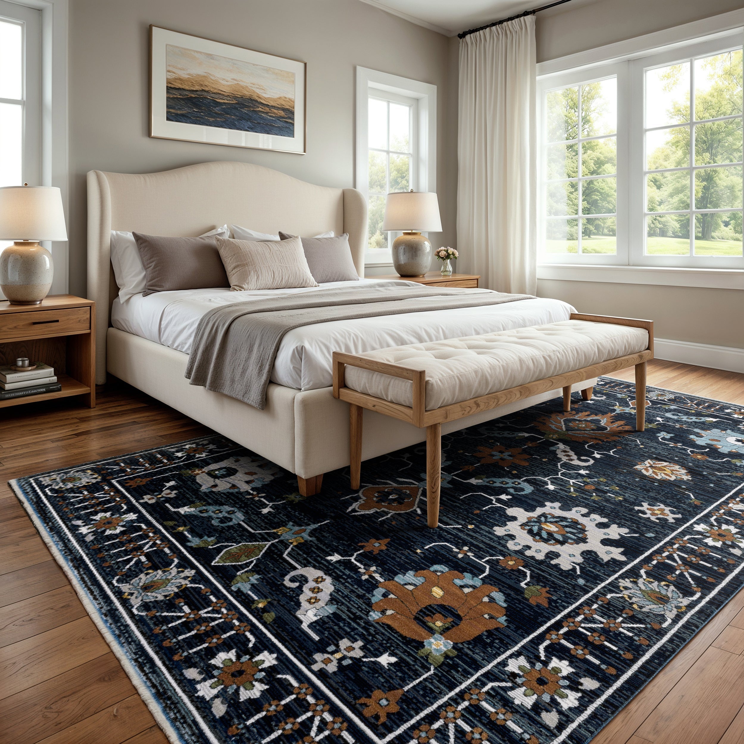 Oriental Weavers Keira KEI08 Blue/Rust Area Rug