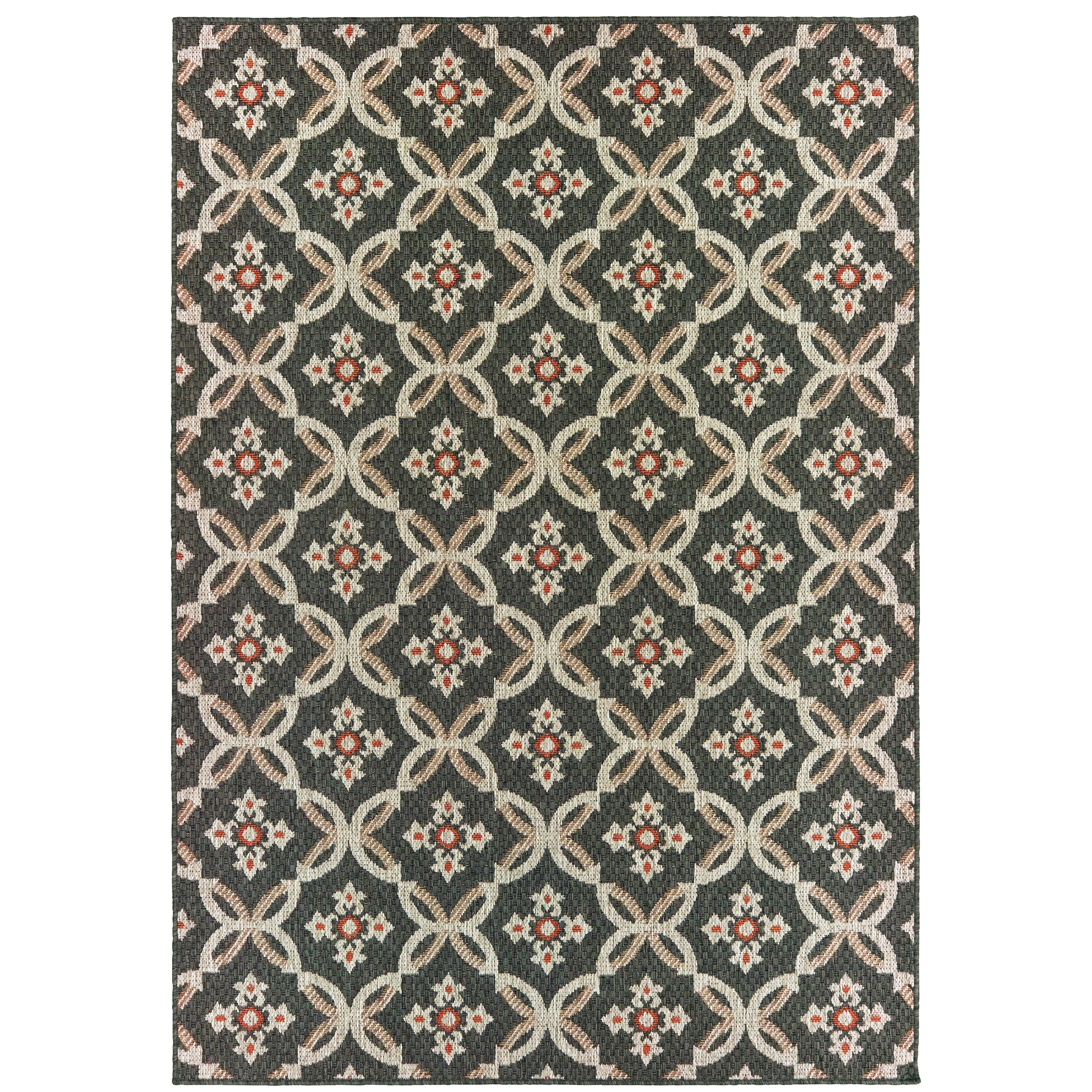 Oriental Weavers Latitude 1904K Grey/Orange Area Rug