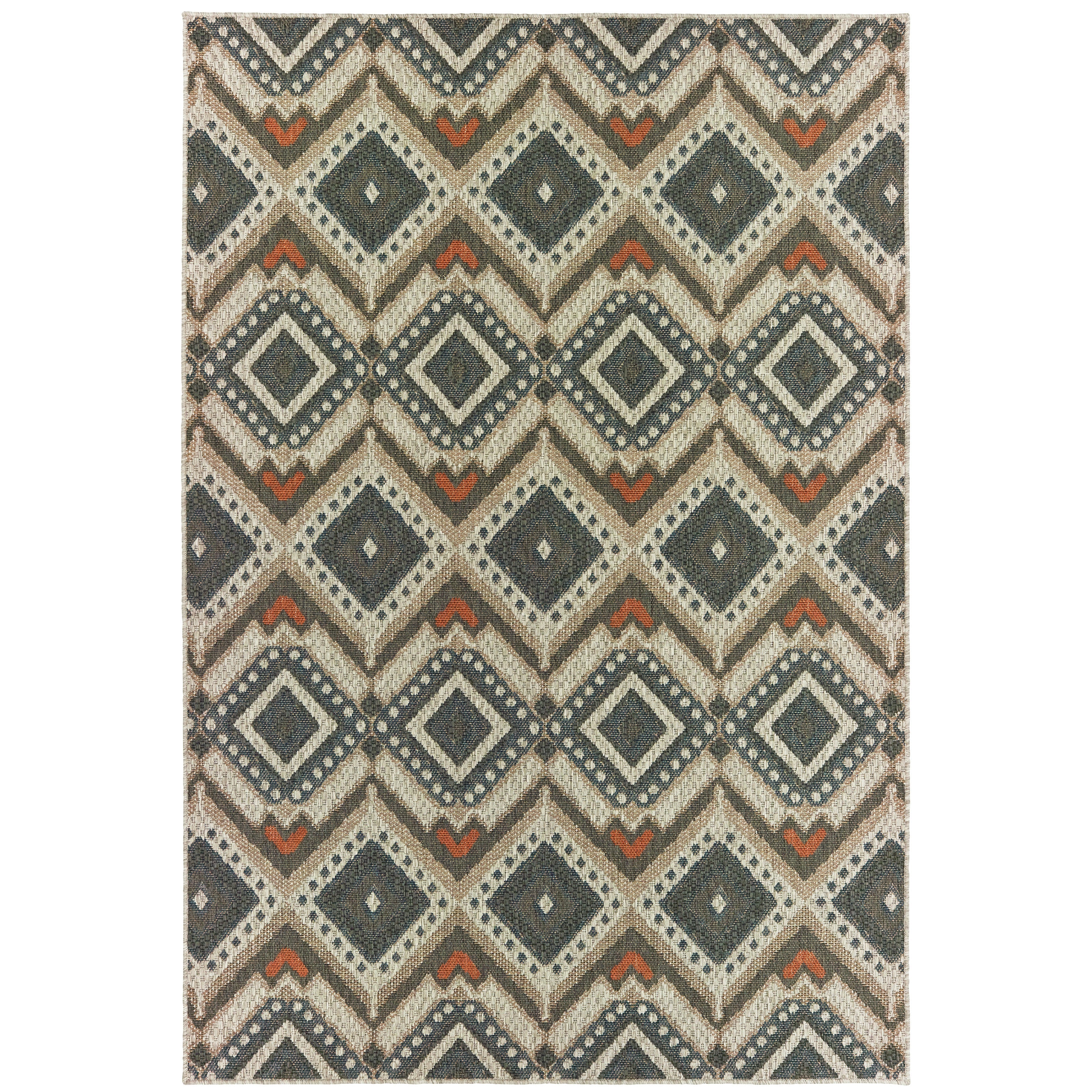 Oriental Weavers Latitude 2X Grey/Orange Area Rug