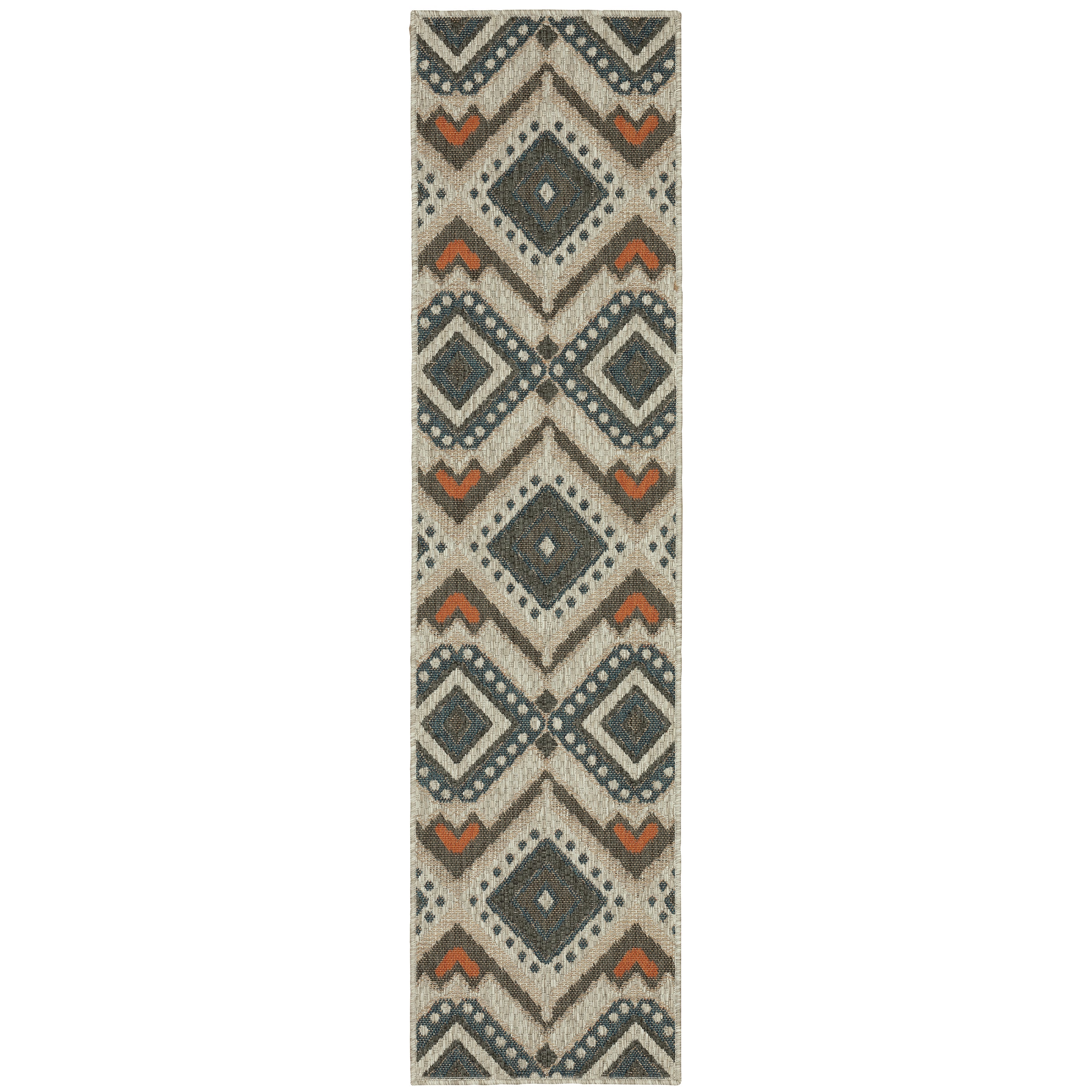 Oriental Weavers Latitude 2X Grey/Orange Area Rug