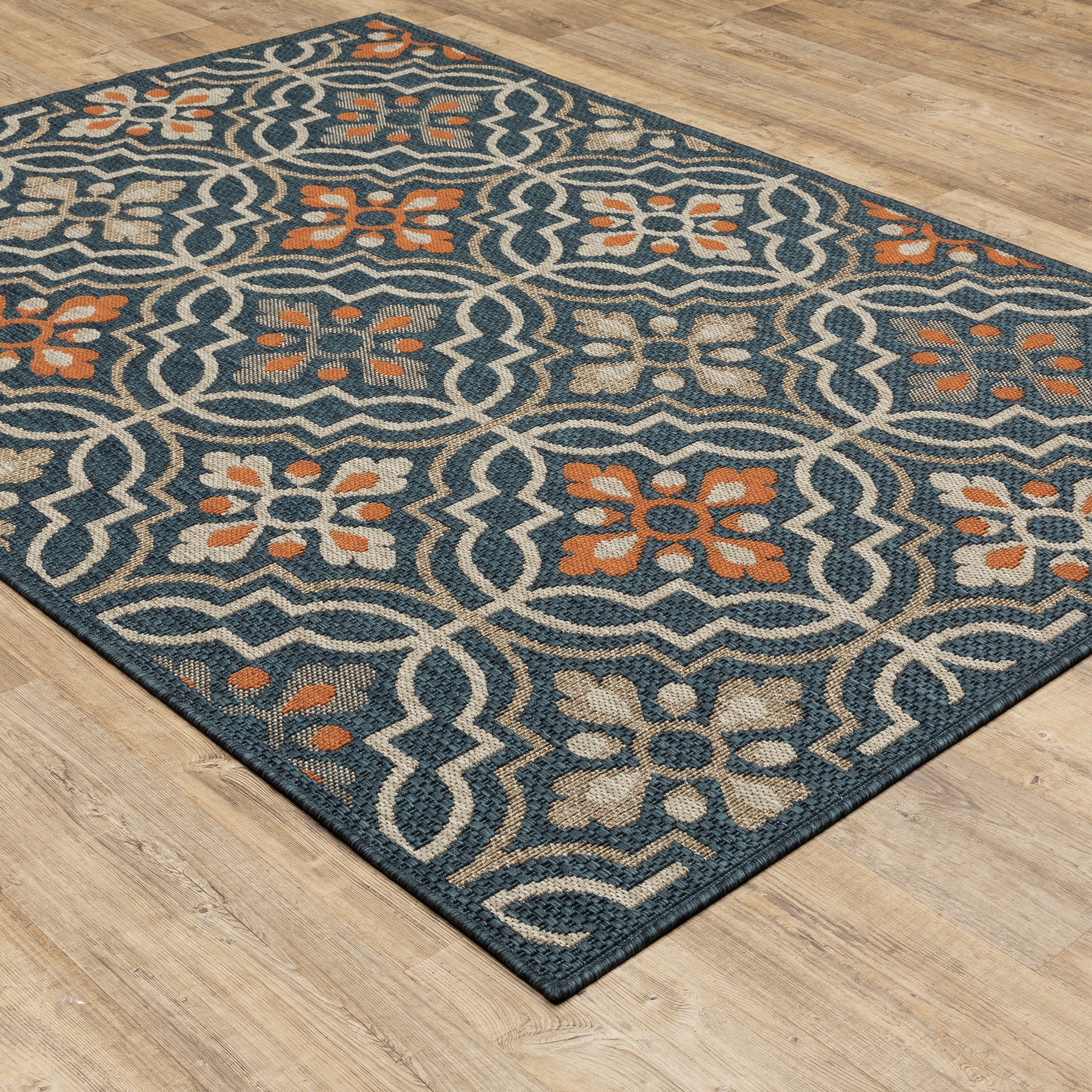 Oriental Weavers Latitude 709B Blue/Orange Area Rug
