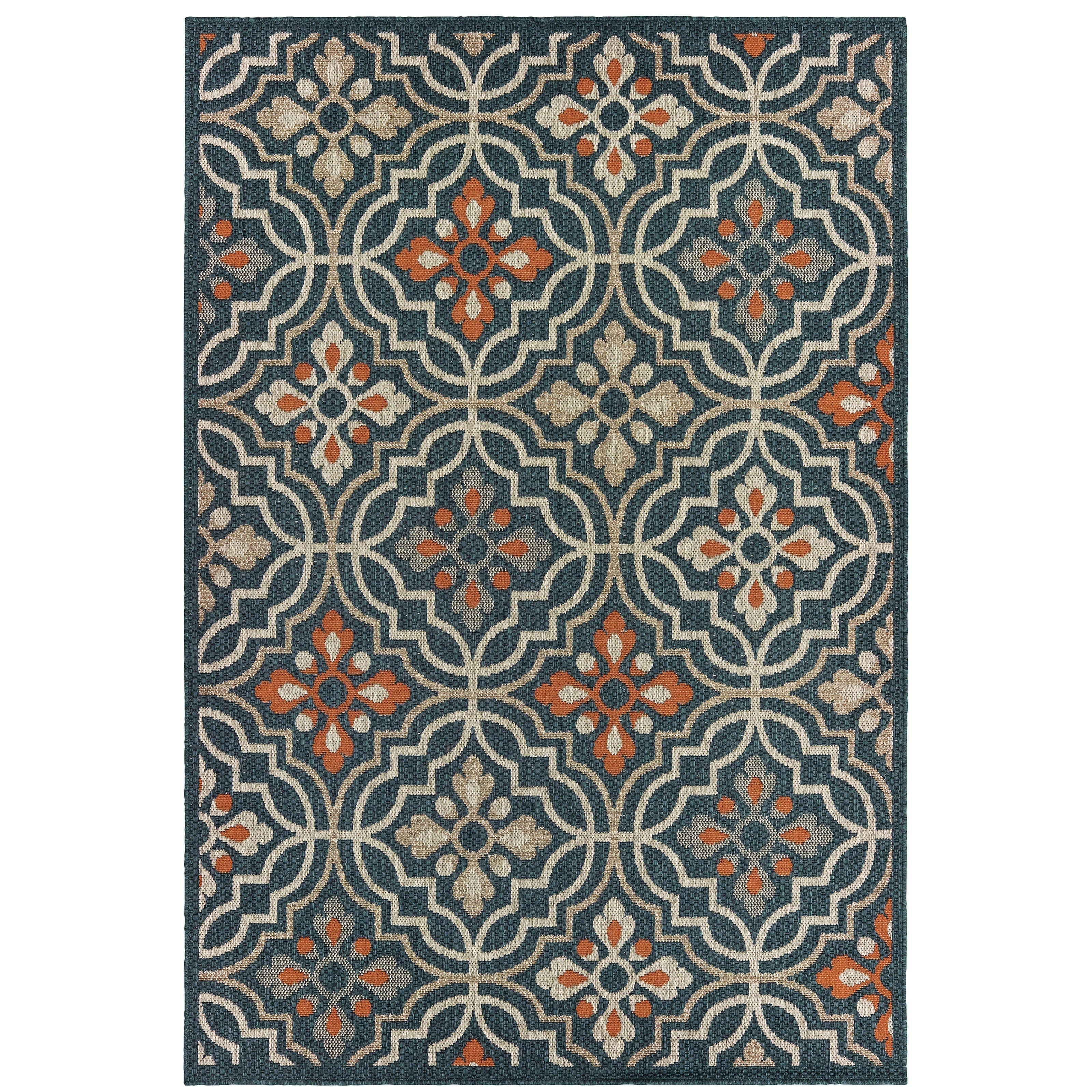 Oriental Weavers Latitude 709B Blue/Orange Area Rug